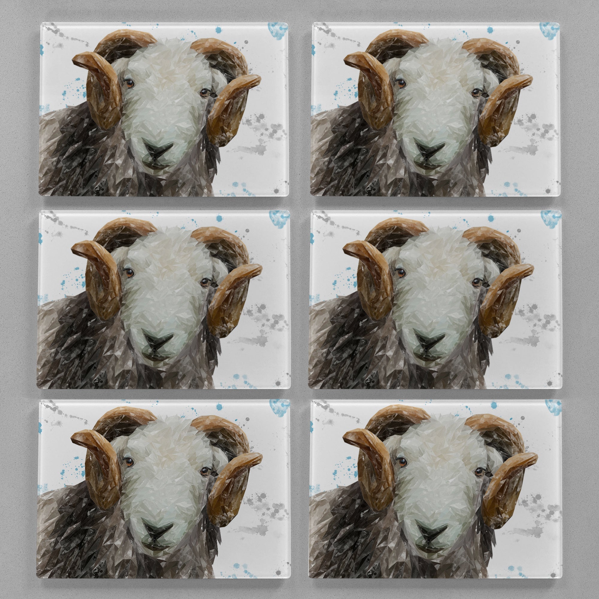 "Stanley" The Herdwick Ram Premium Glass Placemat