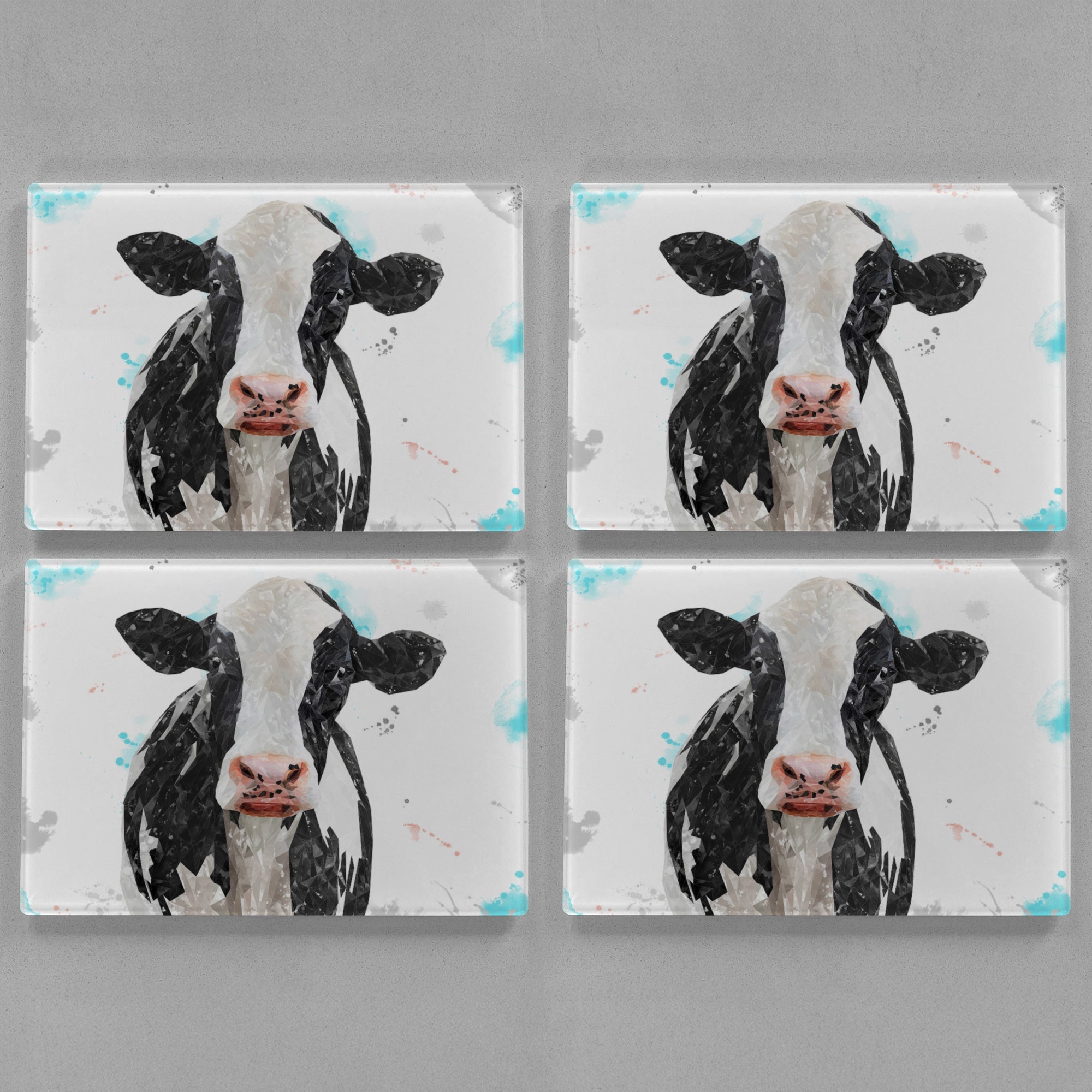 "Harriet" The Holstein Cow Premium Glass Placemat