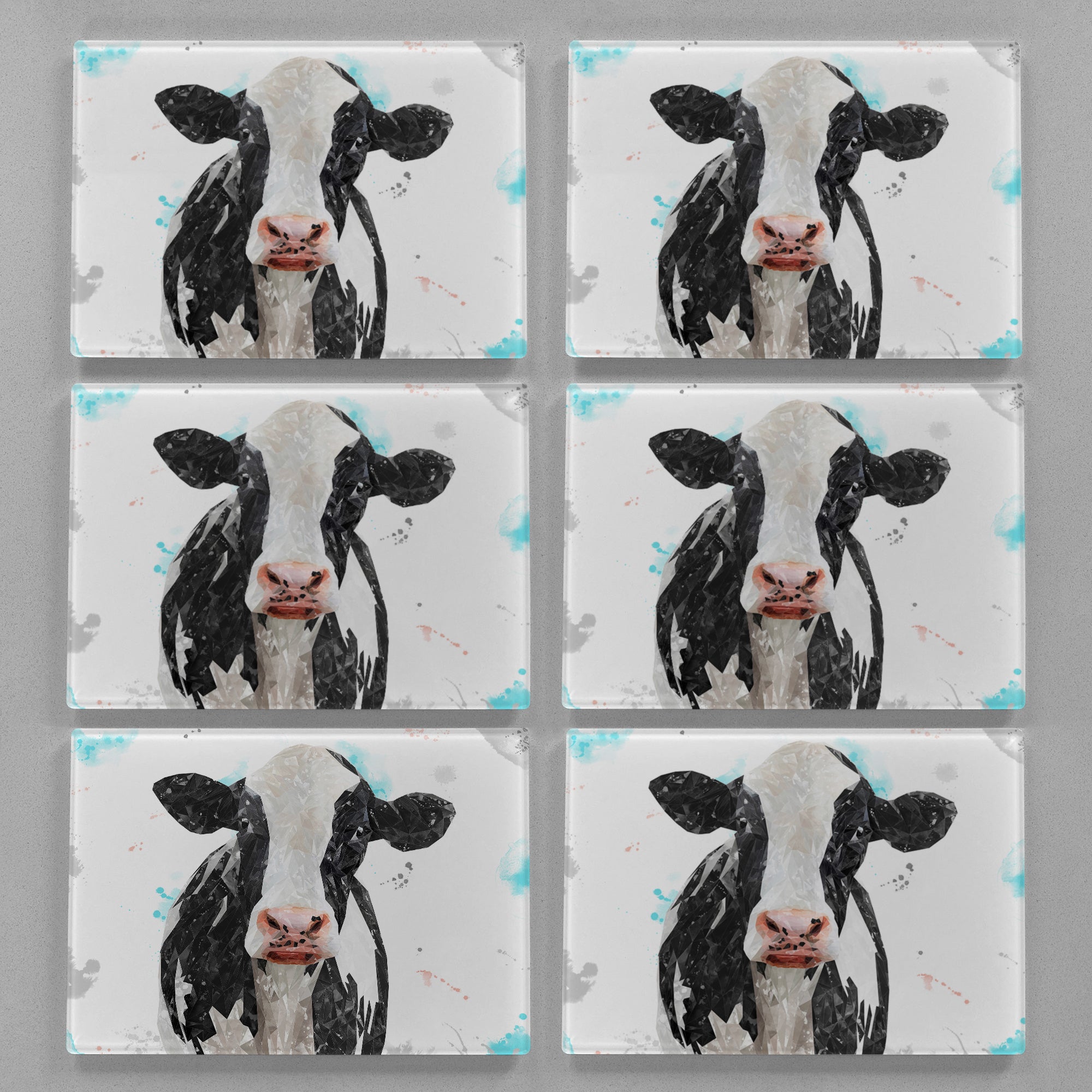 "Harriet" The Holstein Cow Premium Glass Placemat