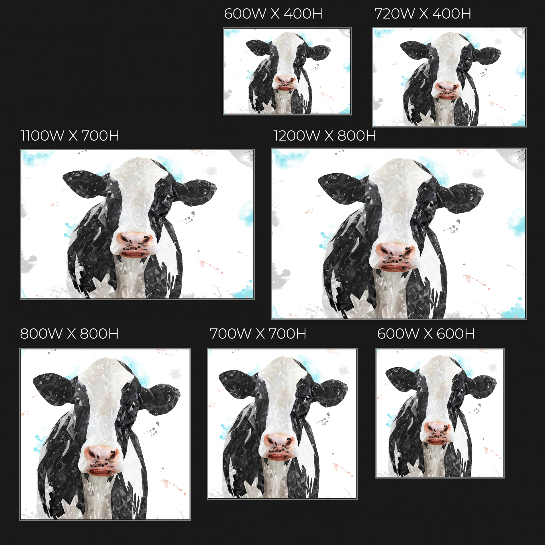 "Harriet" The Holstein Cow Glass Wall Art