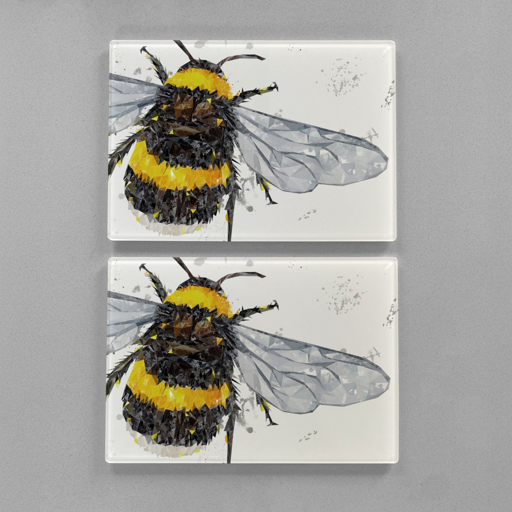 "The Bee" (Grey Background) Premium Glass Placemat