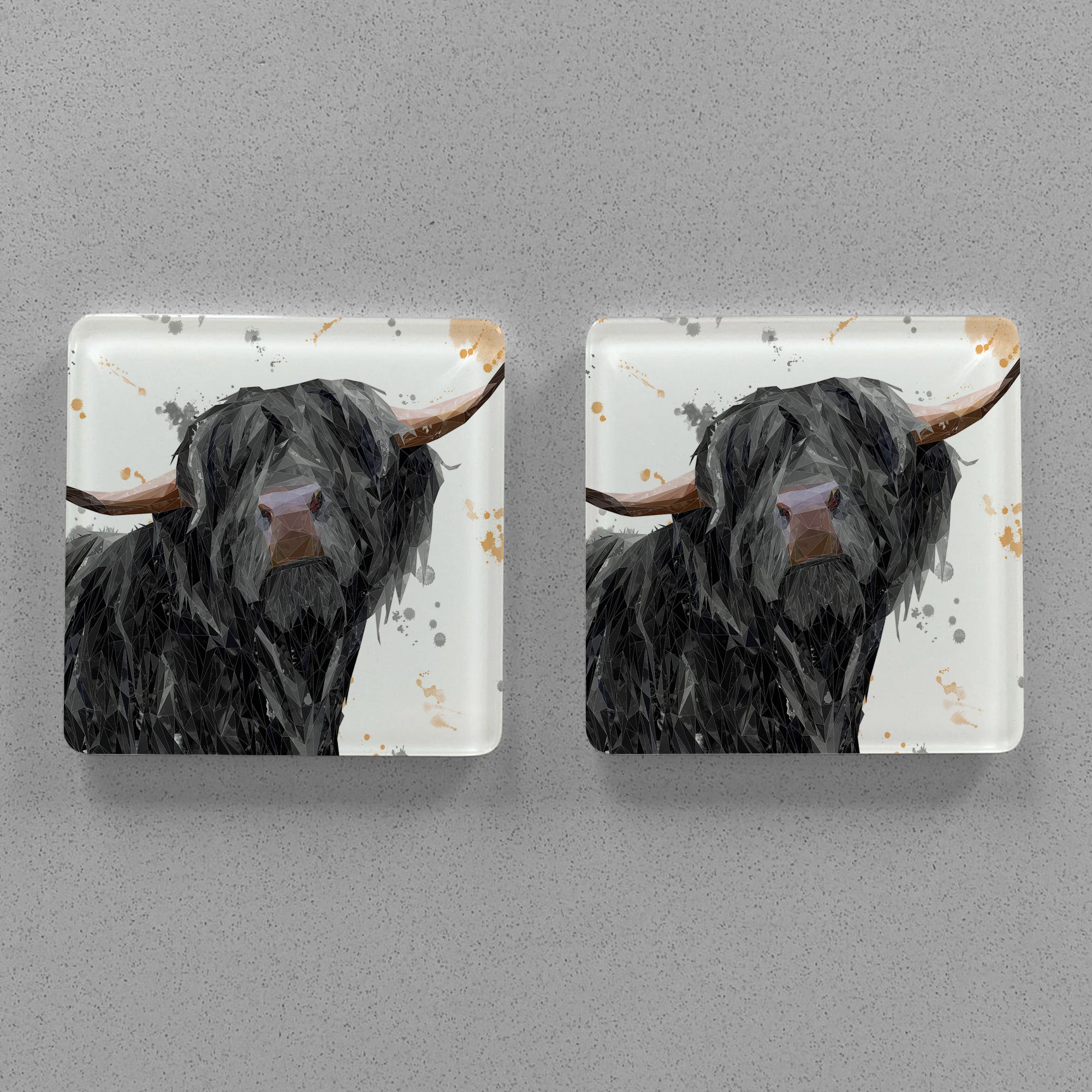 "Barnaby" The Highland Bull Premium Glass Coasters