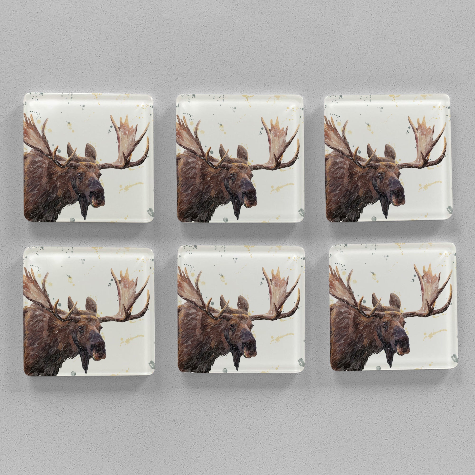 "Maurice" The Moose Premium Glass Coasters