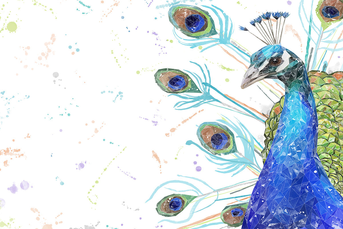 "Percy" The Peacock Glass Wall Art