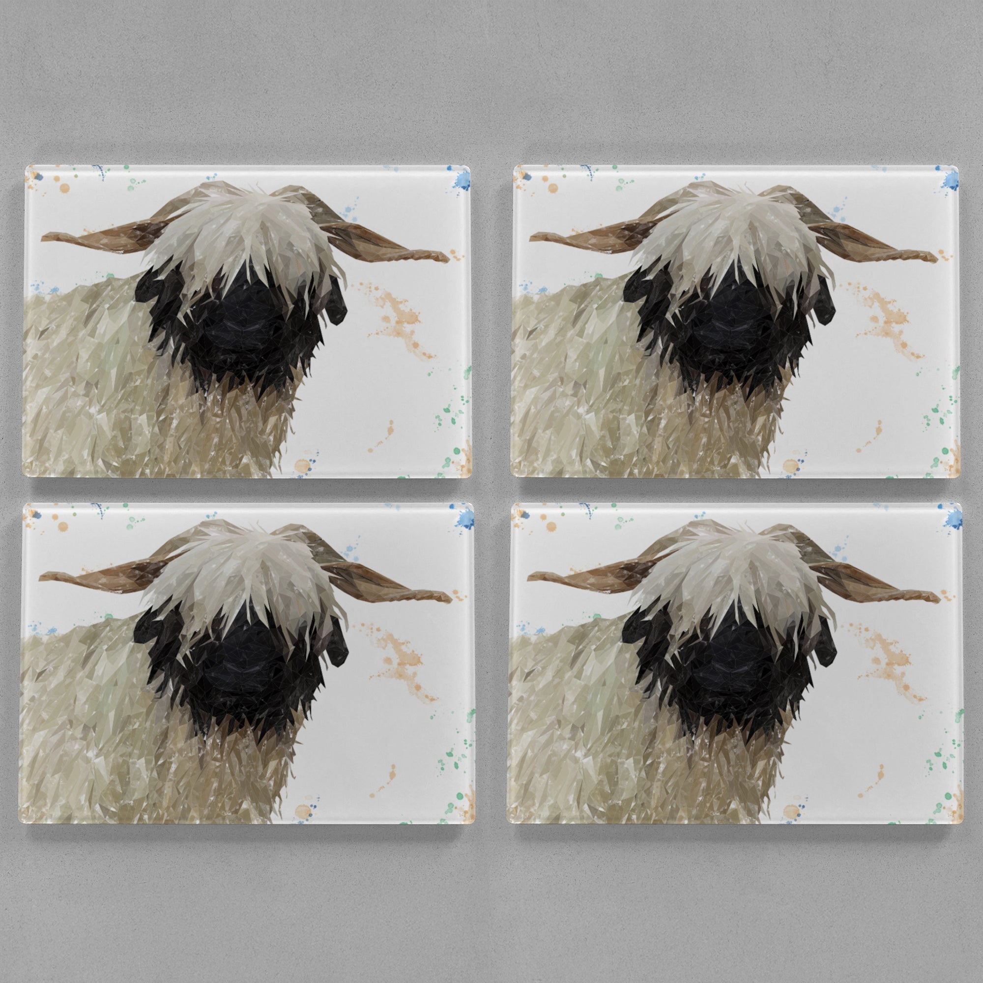 "Bertha" The Valais Blacknose Sheep Premium Glass Placemat