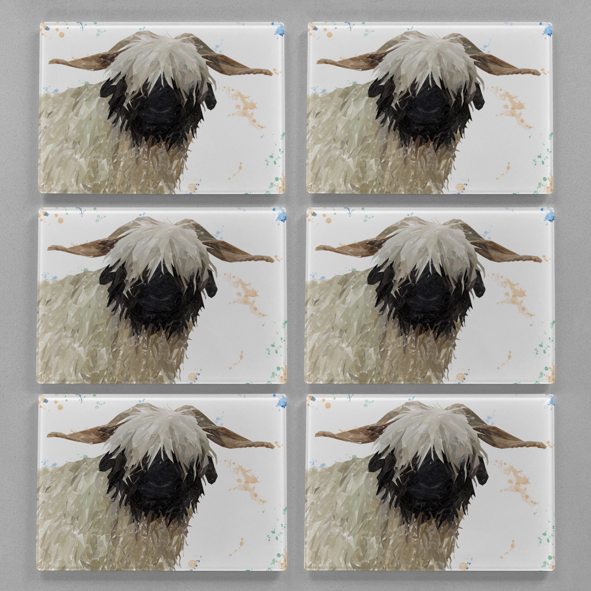 "Bertha" The Valais Blacknose Sheep Premium Glass Placemat