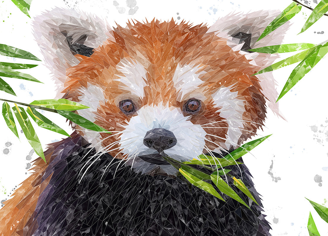 "Red" The Red Panda Premium Glass Placemat