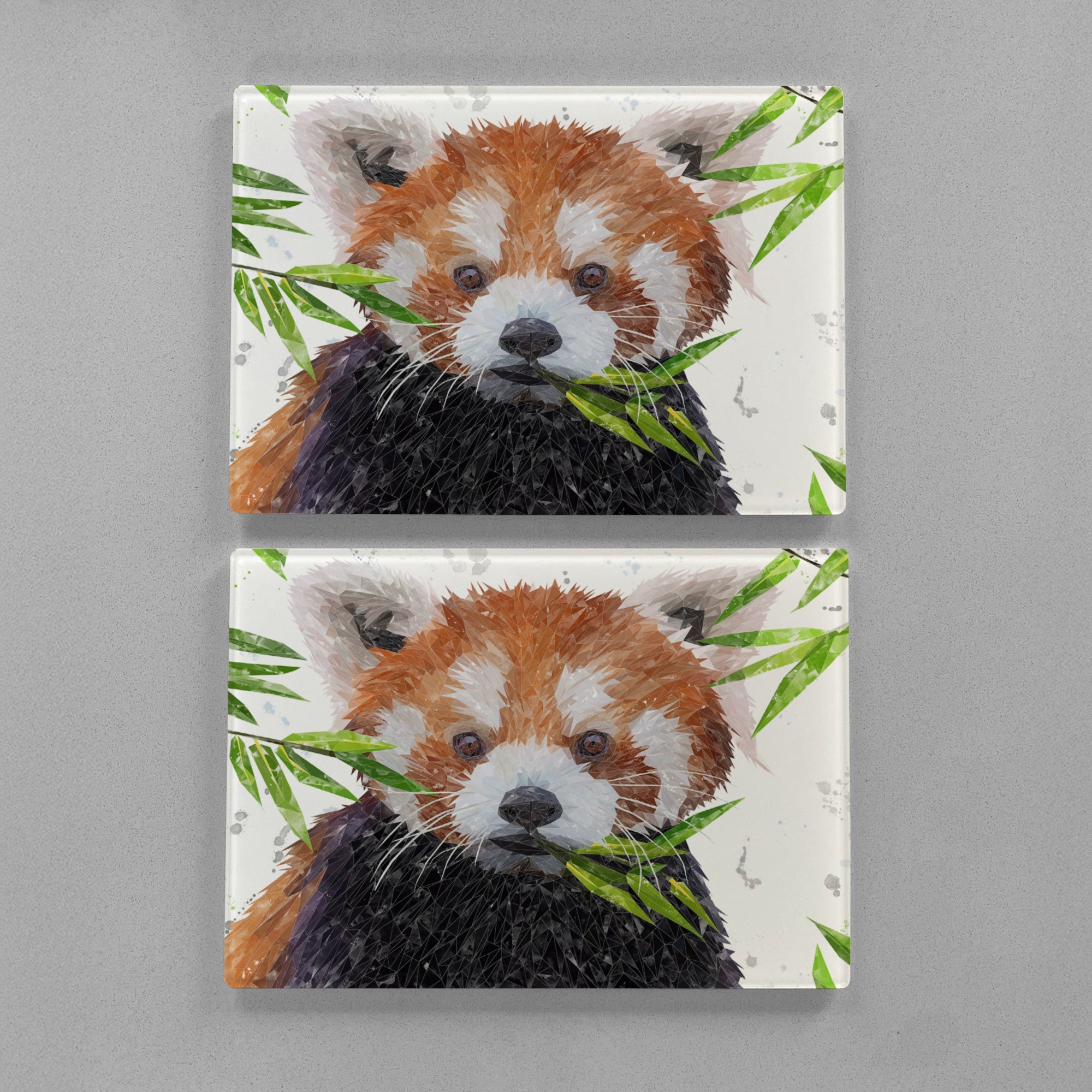 "Red" The Red Panda Premium Glass Placemat