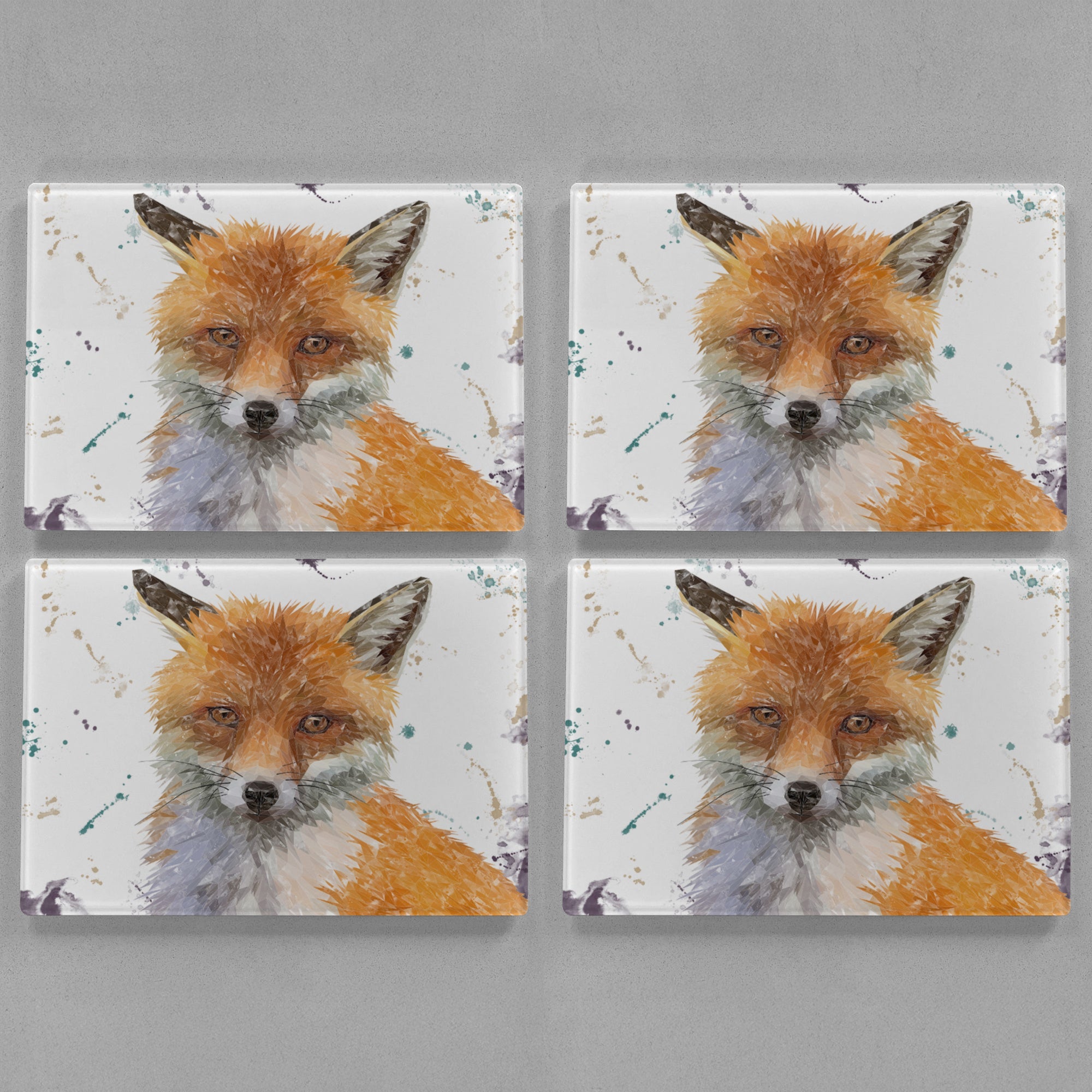 "Rusty" The Fox Premium Glass Placemat