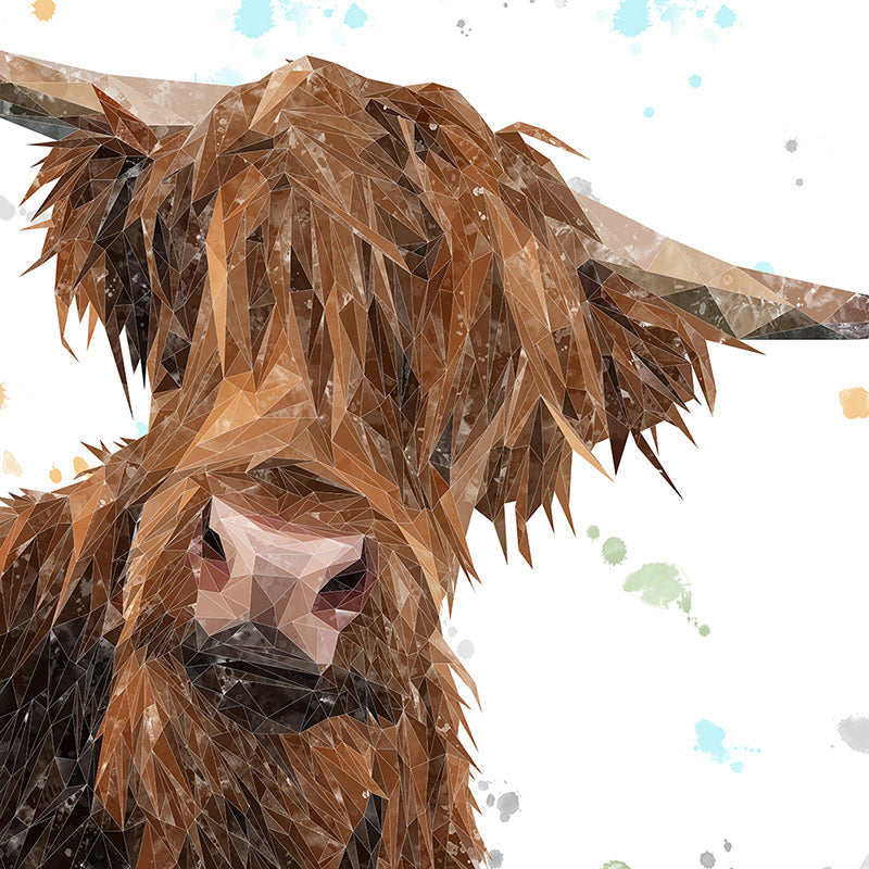 "Mac" The Highland Bull Premium Glass Coasters