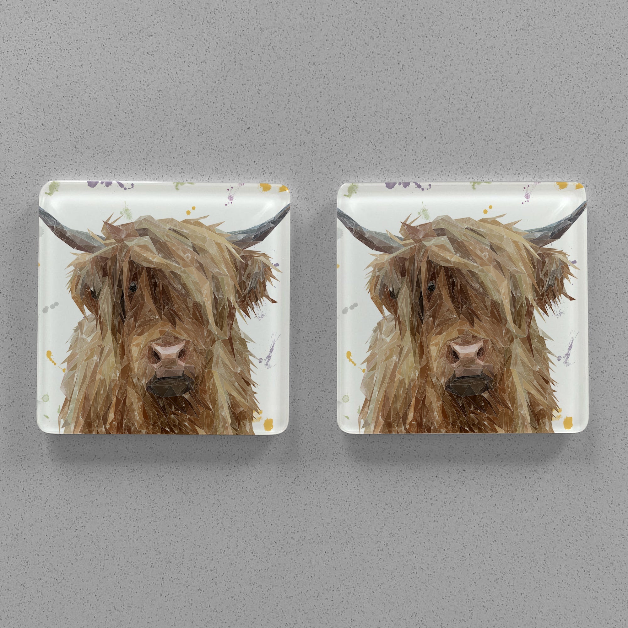 "Millie" The Highland Cow Premium Glass Coasters