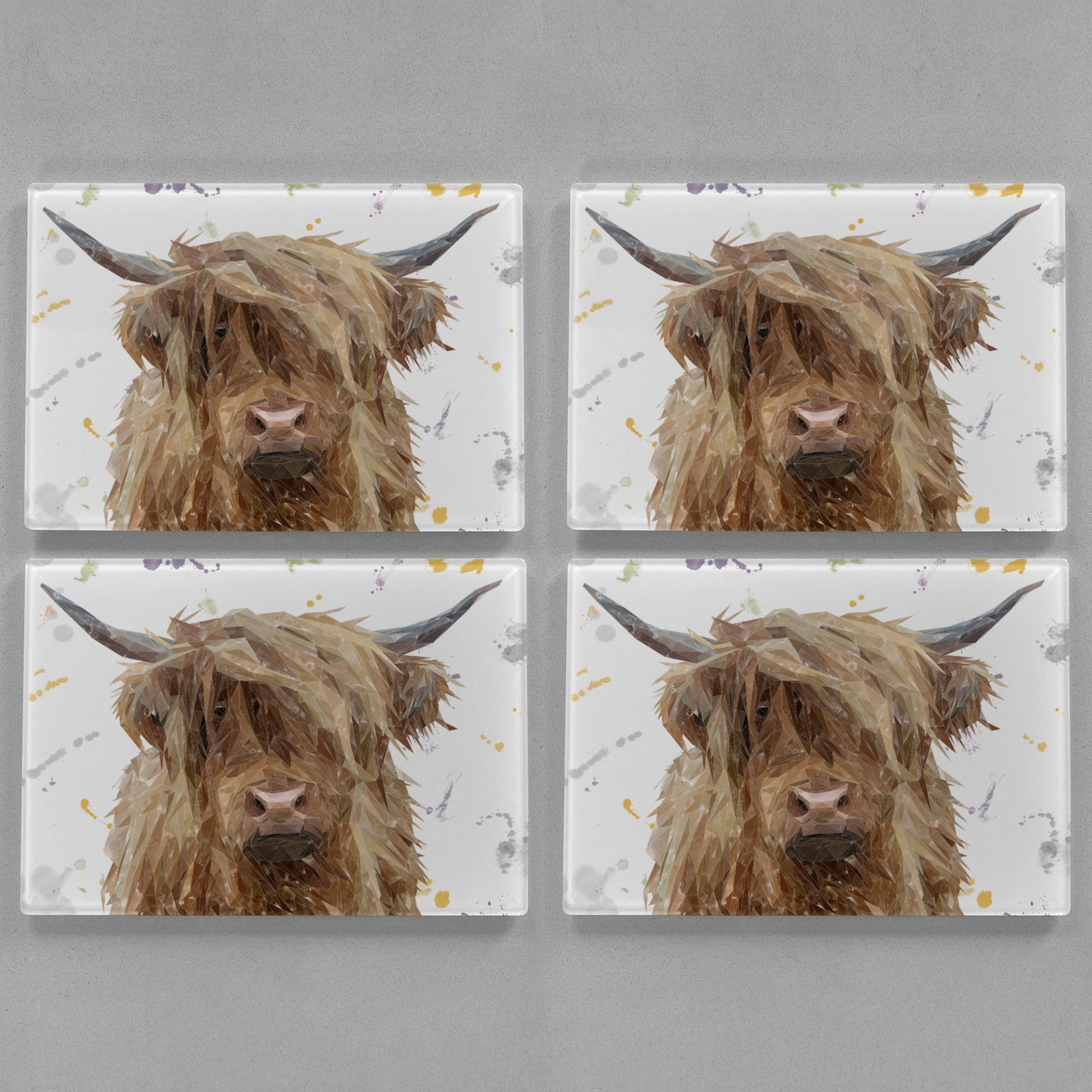 "Millie" The Highland Cow Premium Glass Placemat