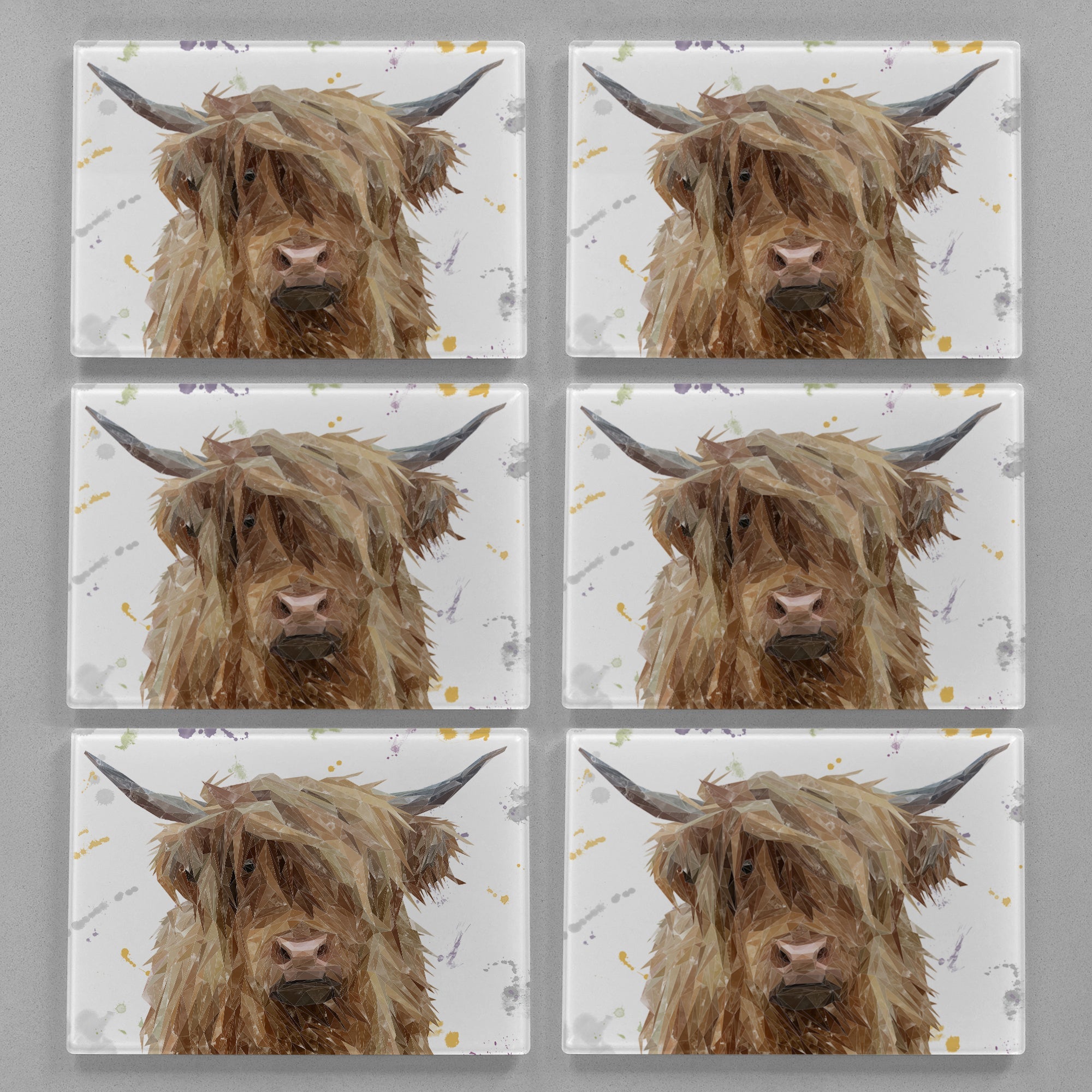 "Millie" The Highland Cow Premium Glass Placemat