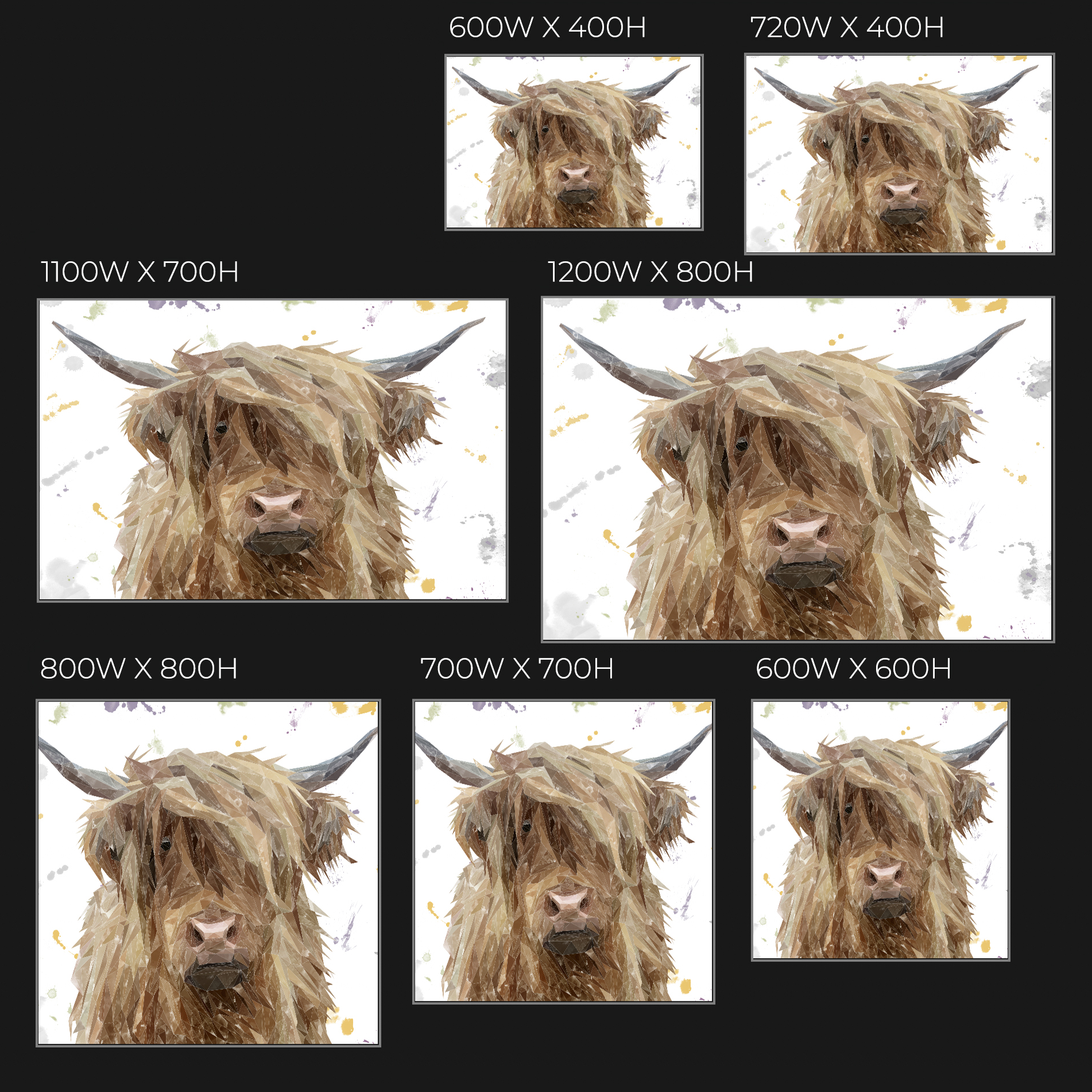 "Millie" The Highland Cow Glass Wall Art