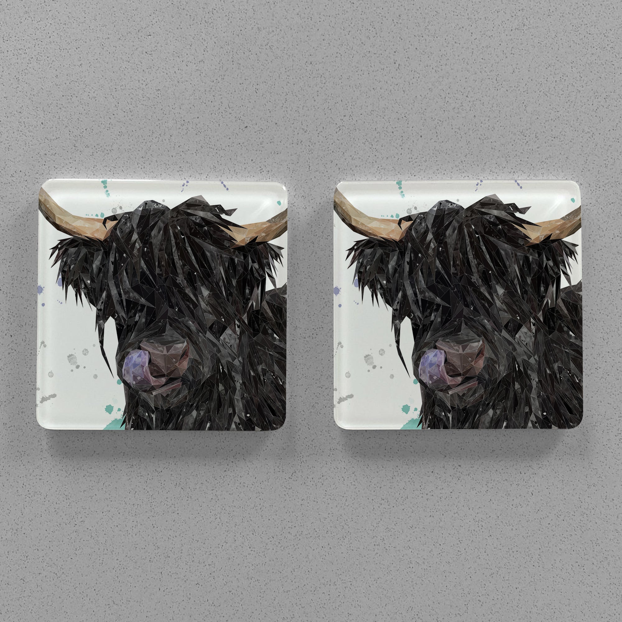 "Mabel" The Highland Cow Premium Glass Coasters