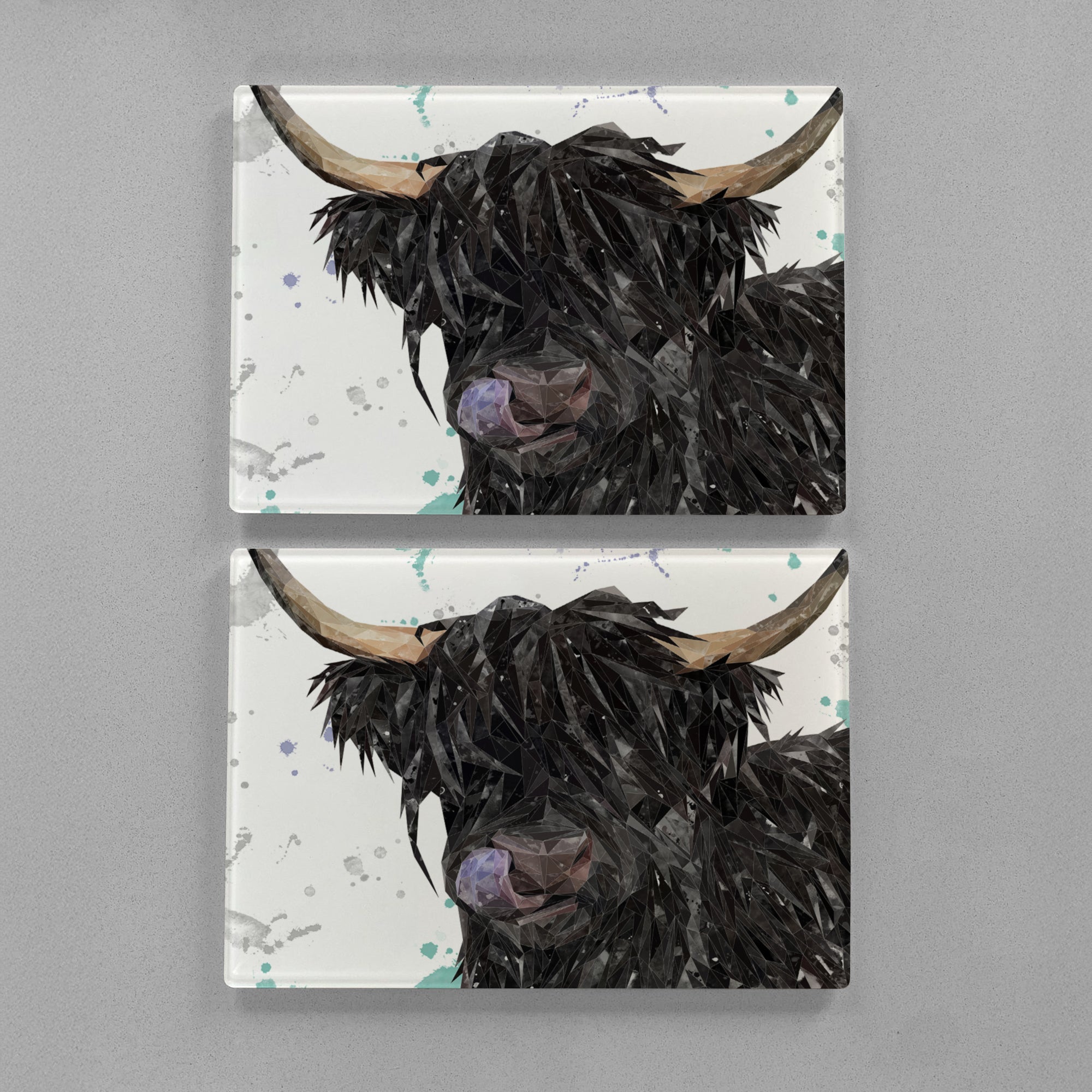 "Mabel" The Highland Cow Premium Glass Placemat