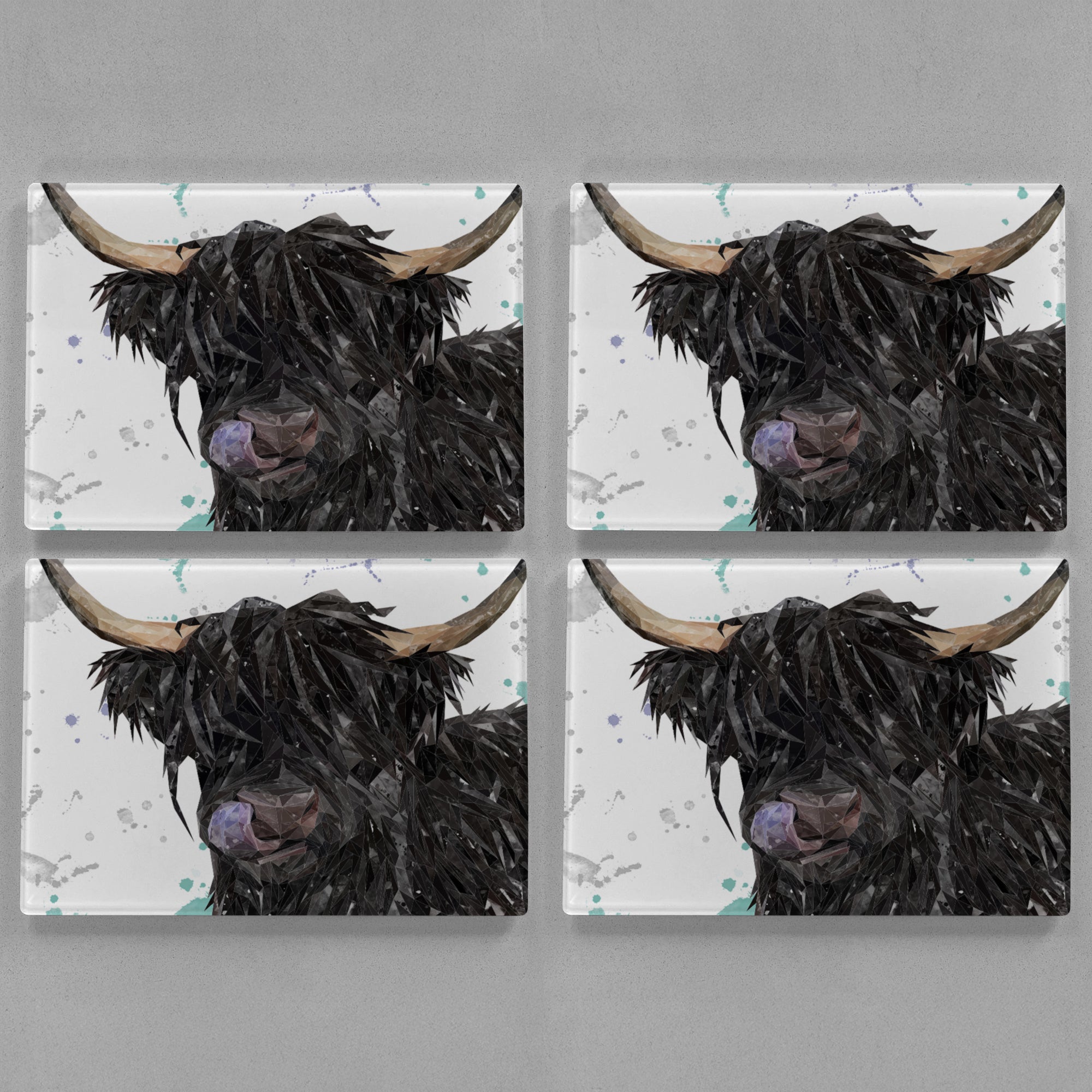 "Mabel" The Highland Cow Premium Glass Placemat