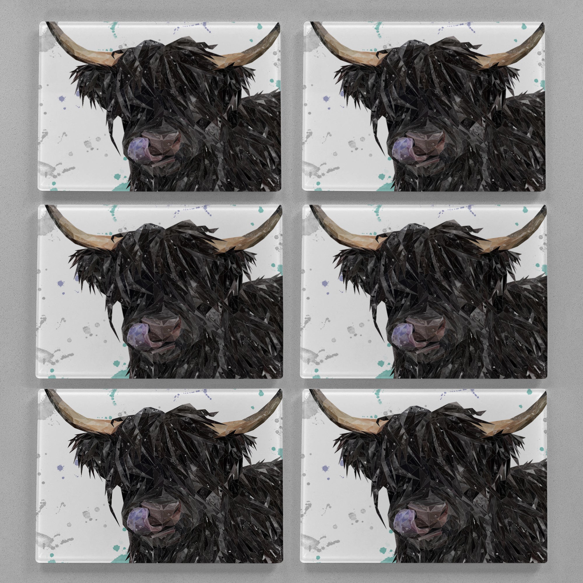 "Mabel" The Highland Cow Premium Glass Placemat