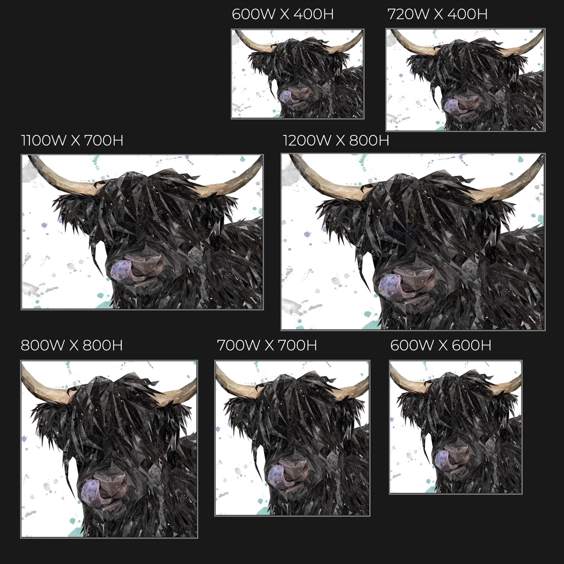"Mabel" The Highland Cow Glass Wall Art