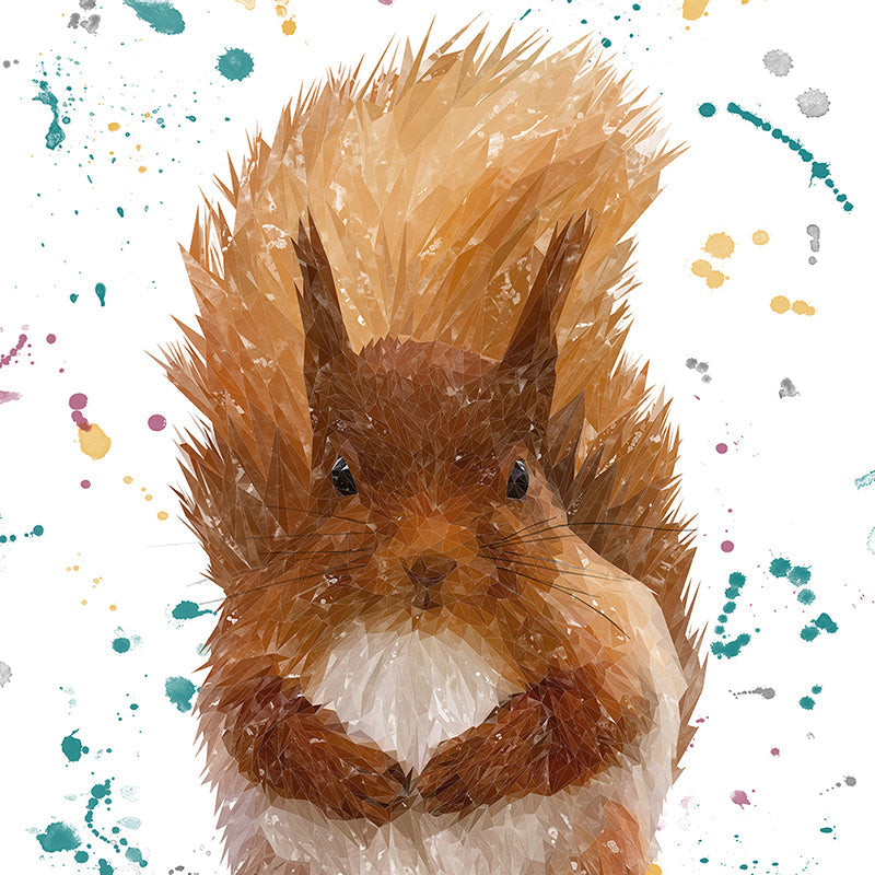 "Ellis" The Red Squirrel Premium Glass Coasters
