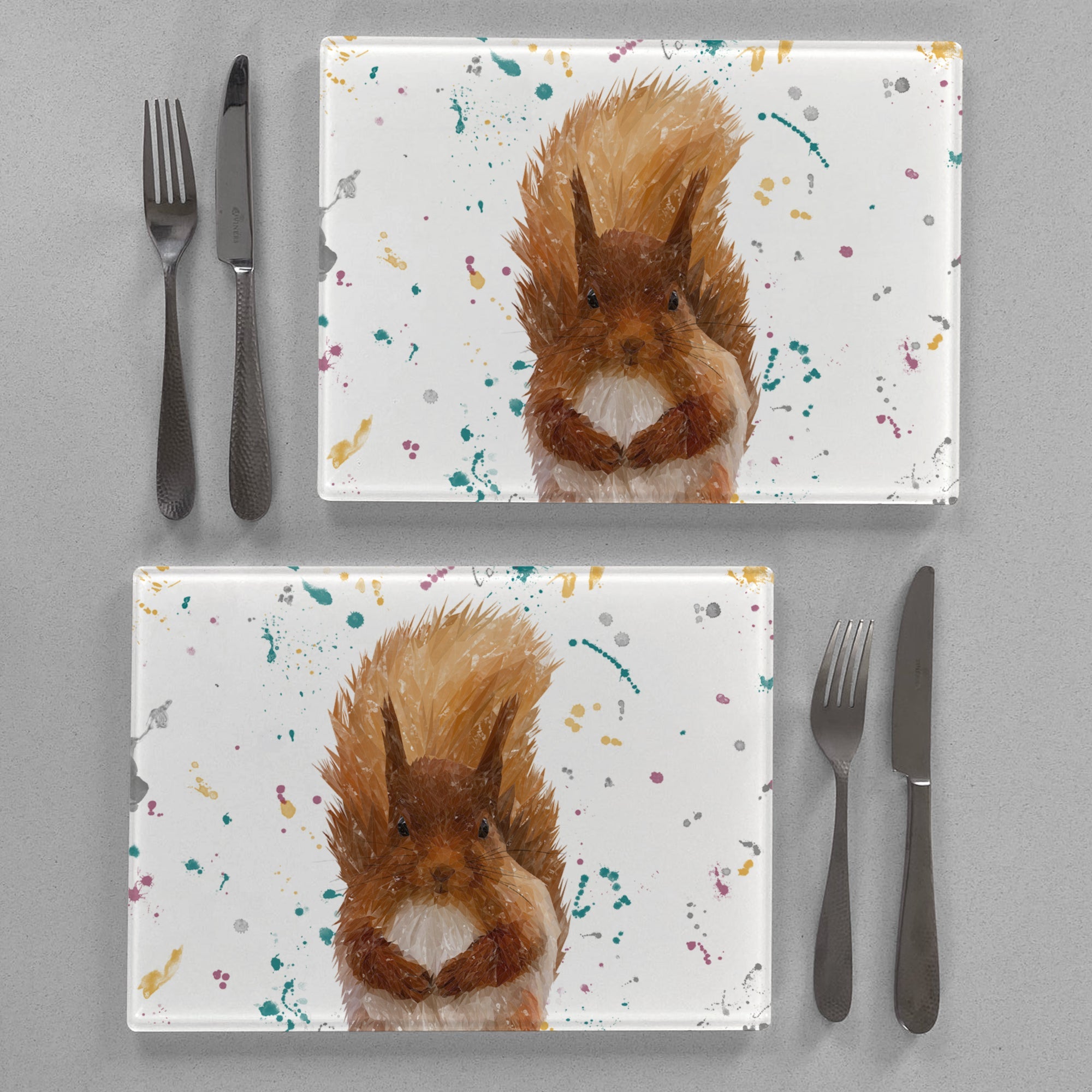 "Ellis" The Red Squirrel Premium Glass Placemat