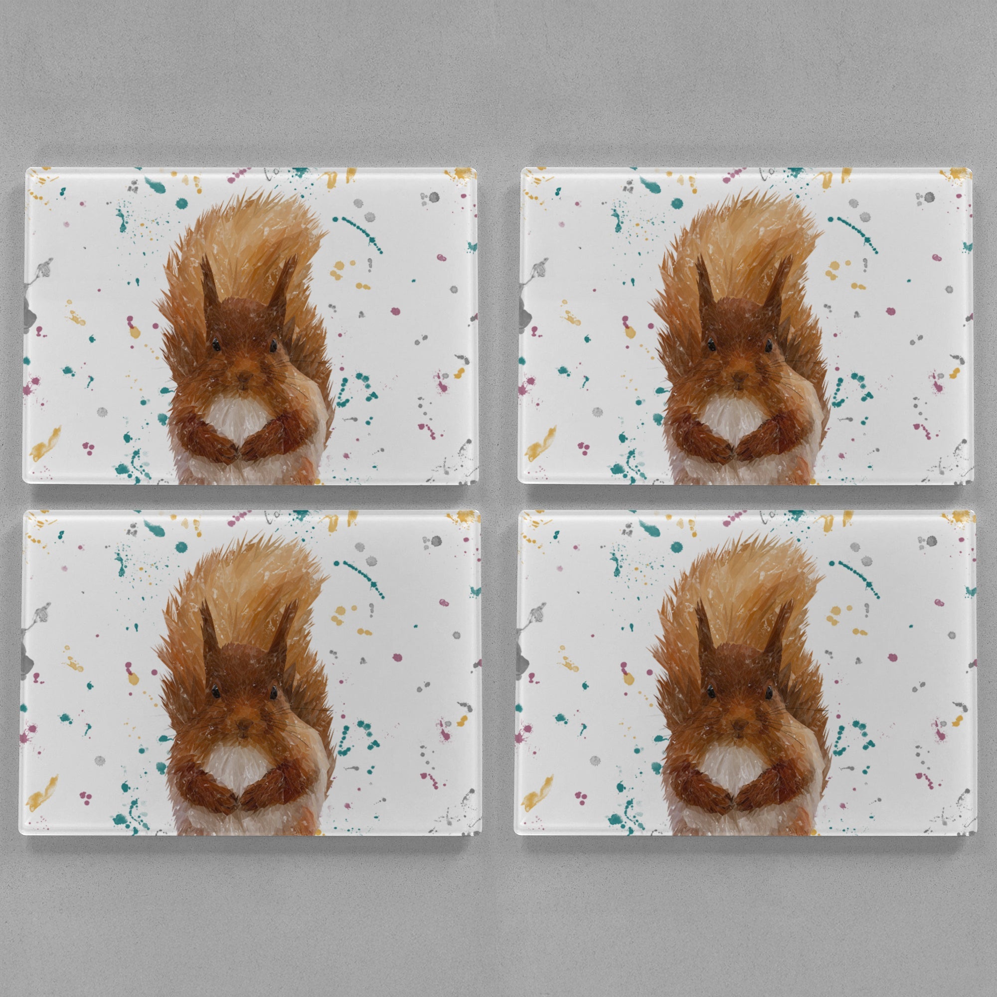 "Ellis" The Red Squirrel Premium Glass Placemat