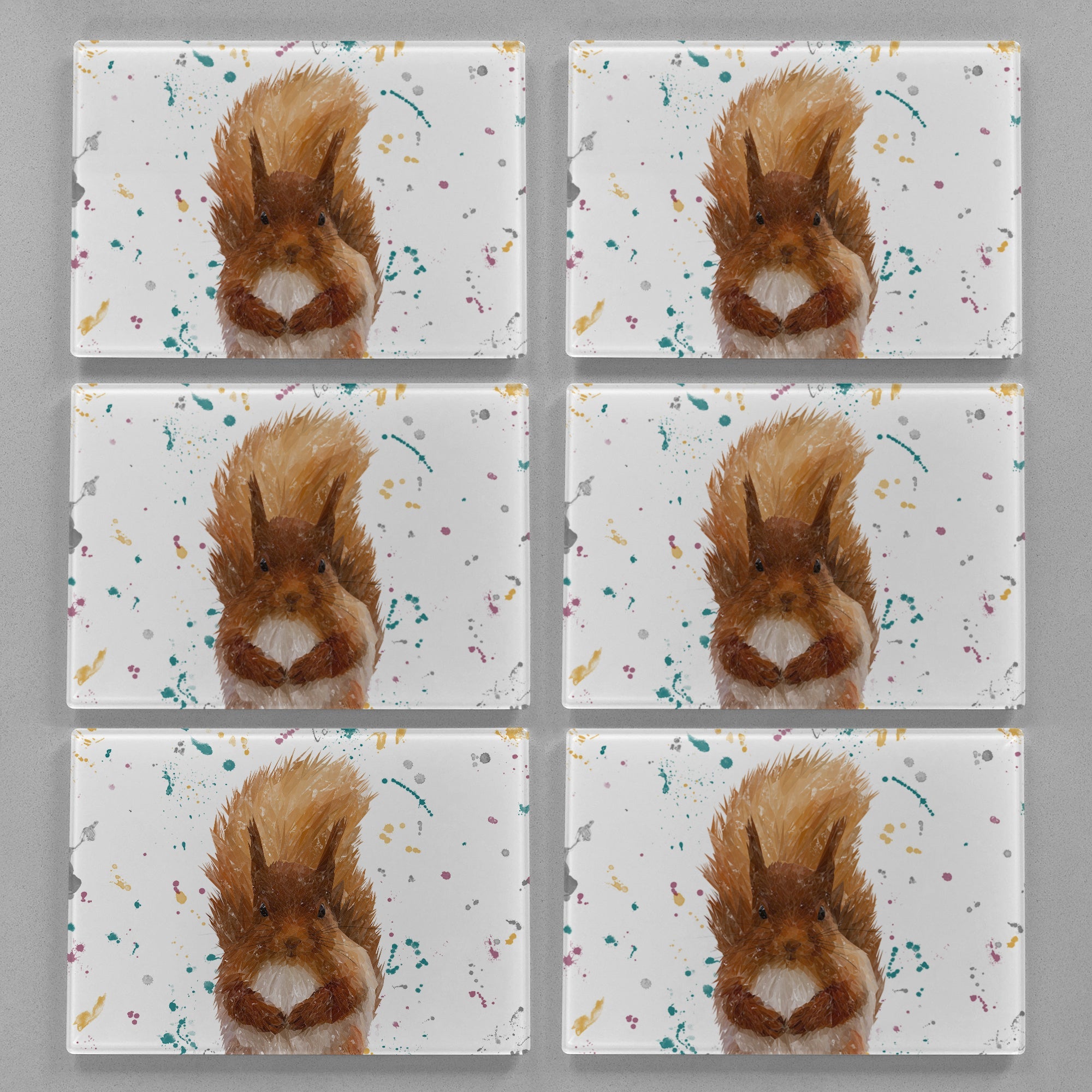 "Ellis" The Red Squirrel Premium Glass Placemat
