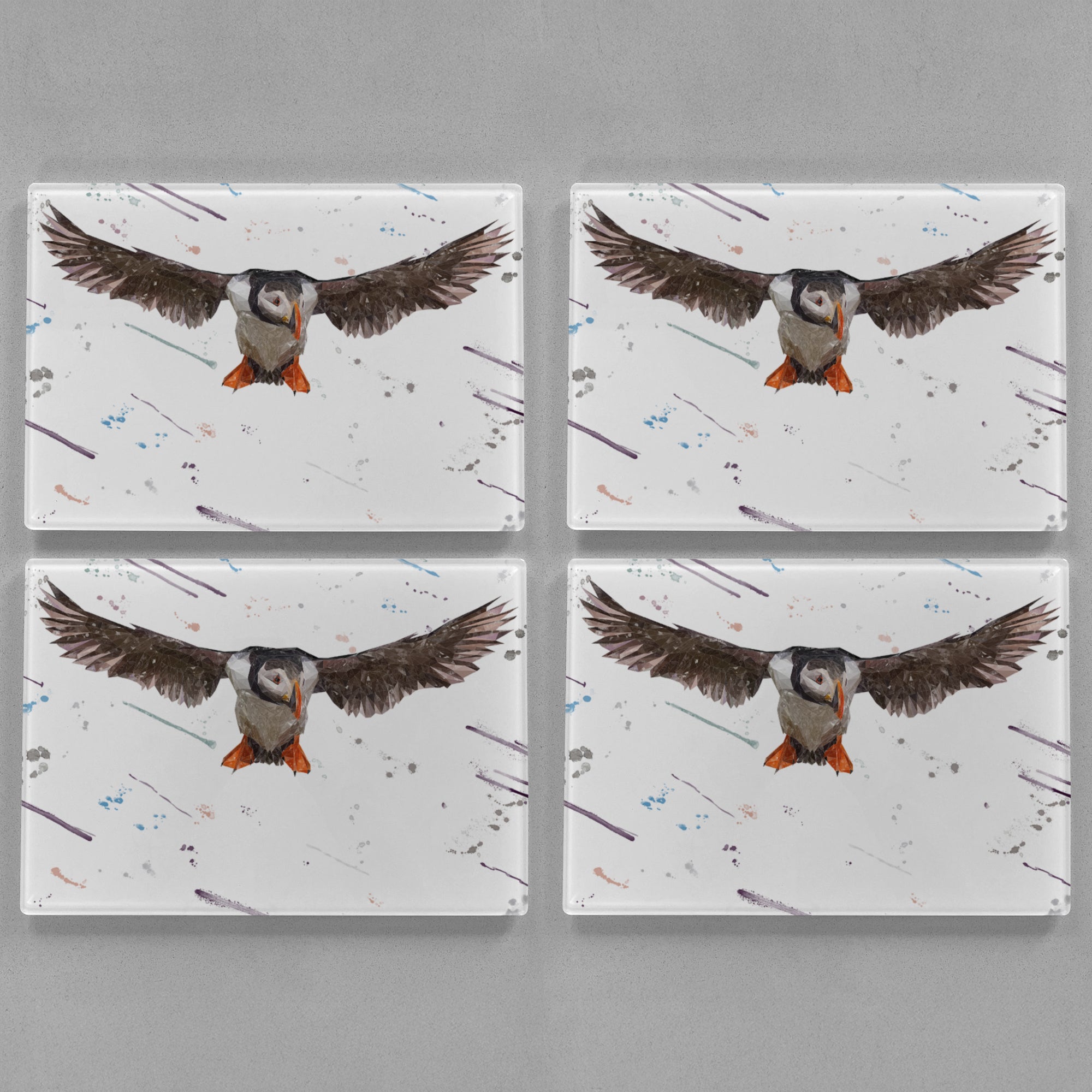 "Frank" The Puffin Premium Glass Placemat
