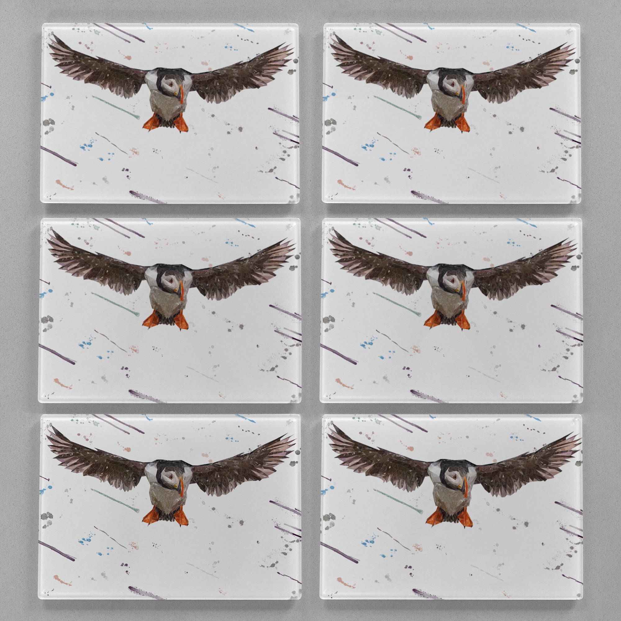 "Frank" The Puffin Premium Glass Placemat