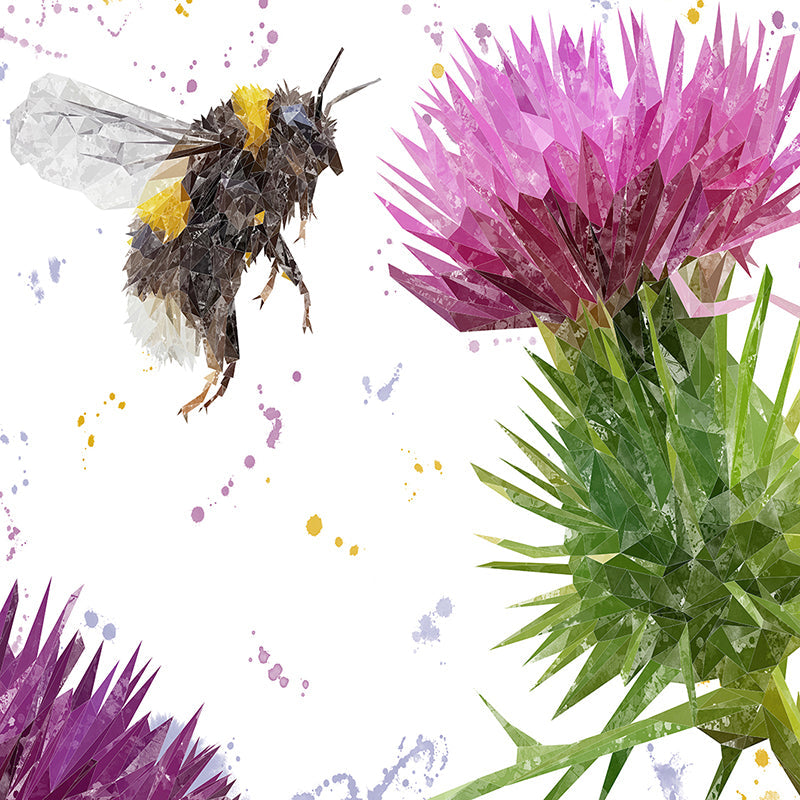 "Highland Honey" The Bee & The Thistle Premium Glass Coasters