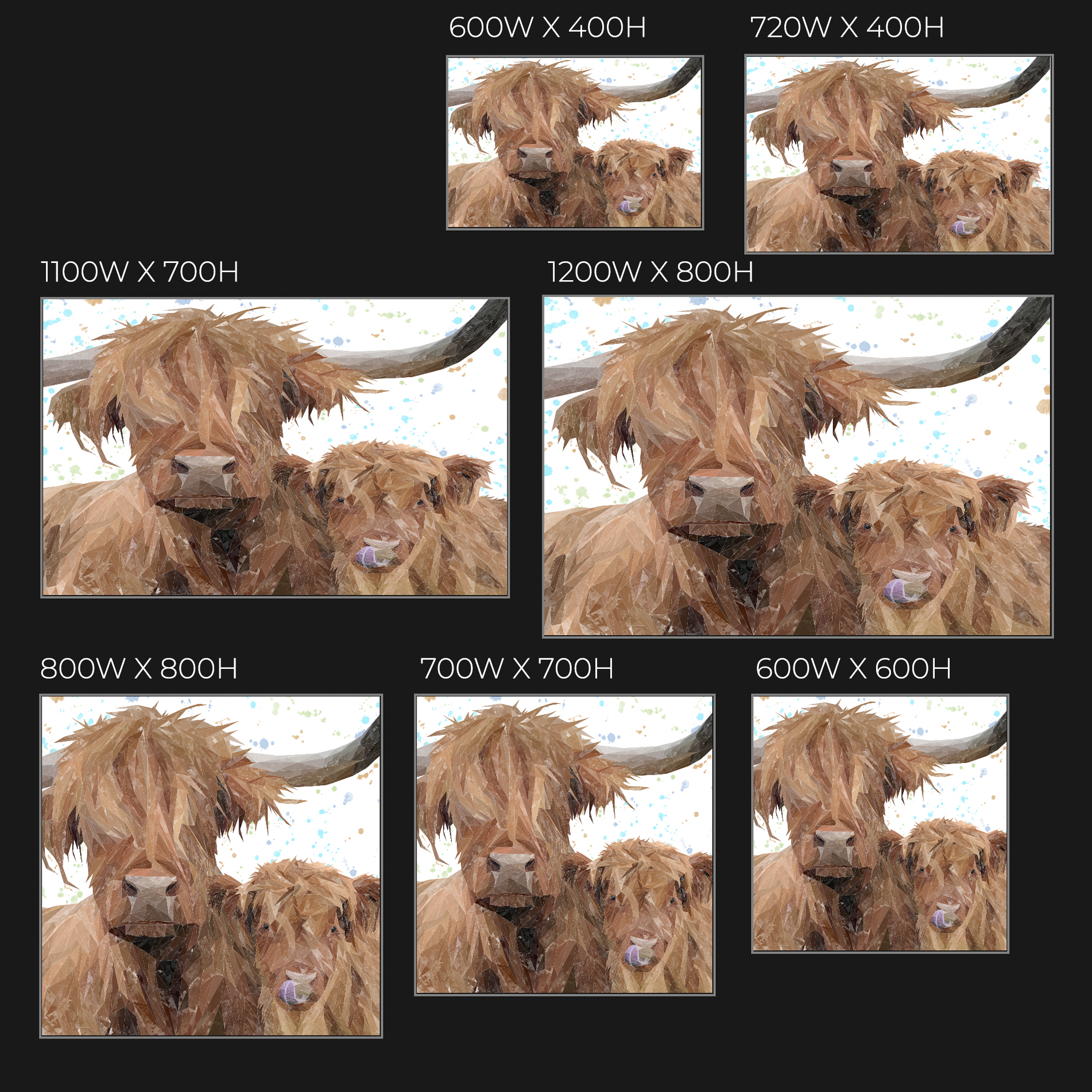 "A Mother's Love" Highland Cow & Calf Glass Wall Art