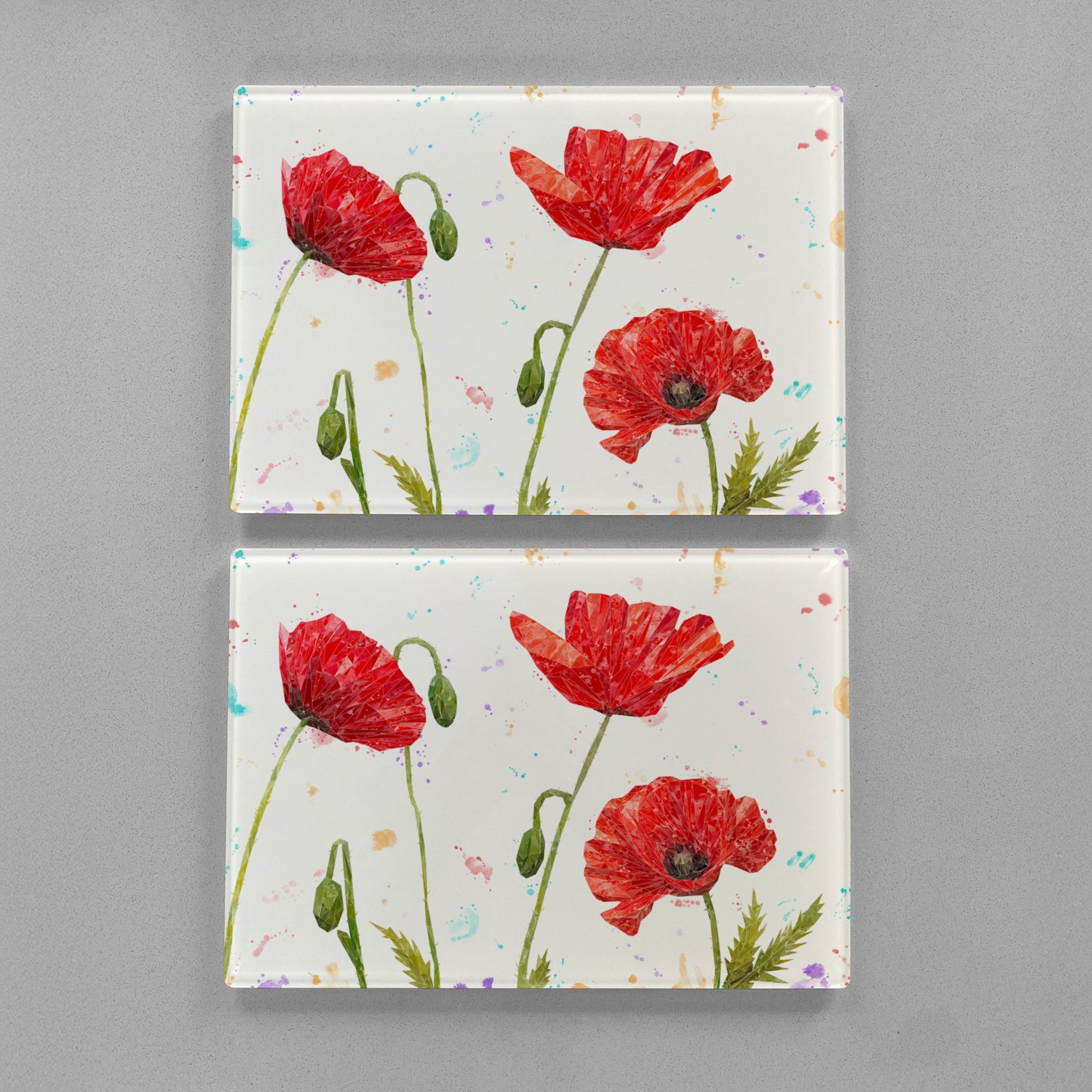"Hope" Poppies (Landscape) Premium Glass Placemat