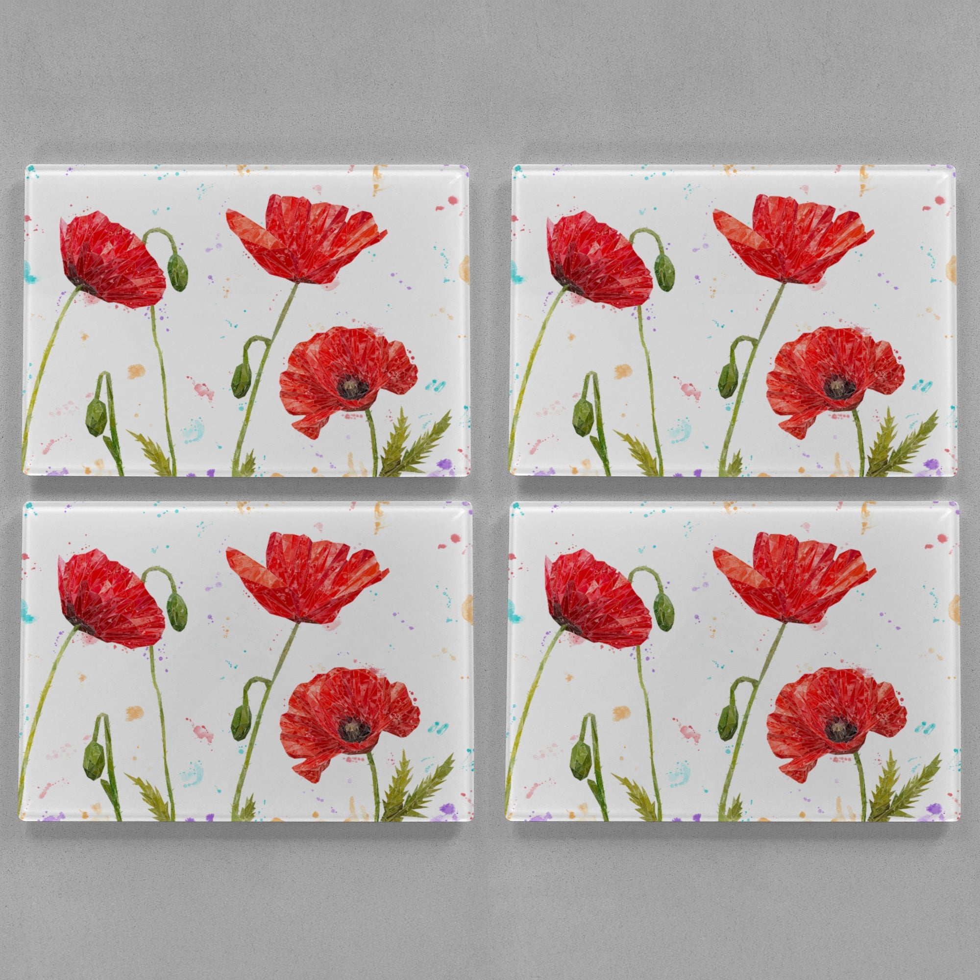 "Hope" Poppies (Landscape) Premium Glass Placemat