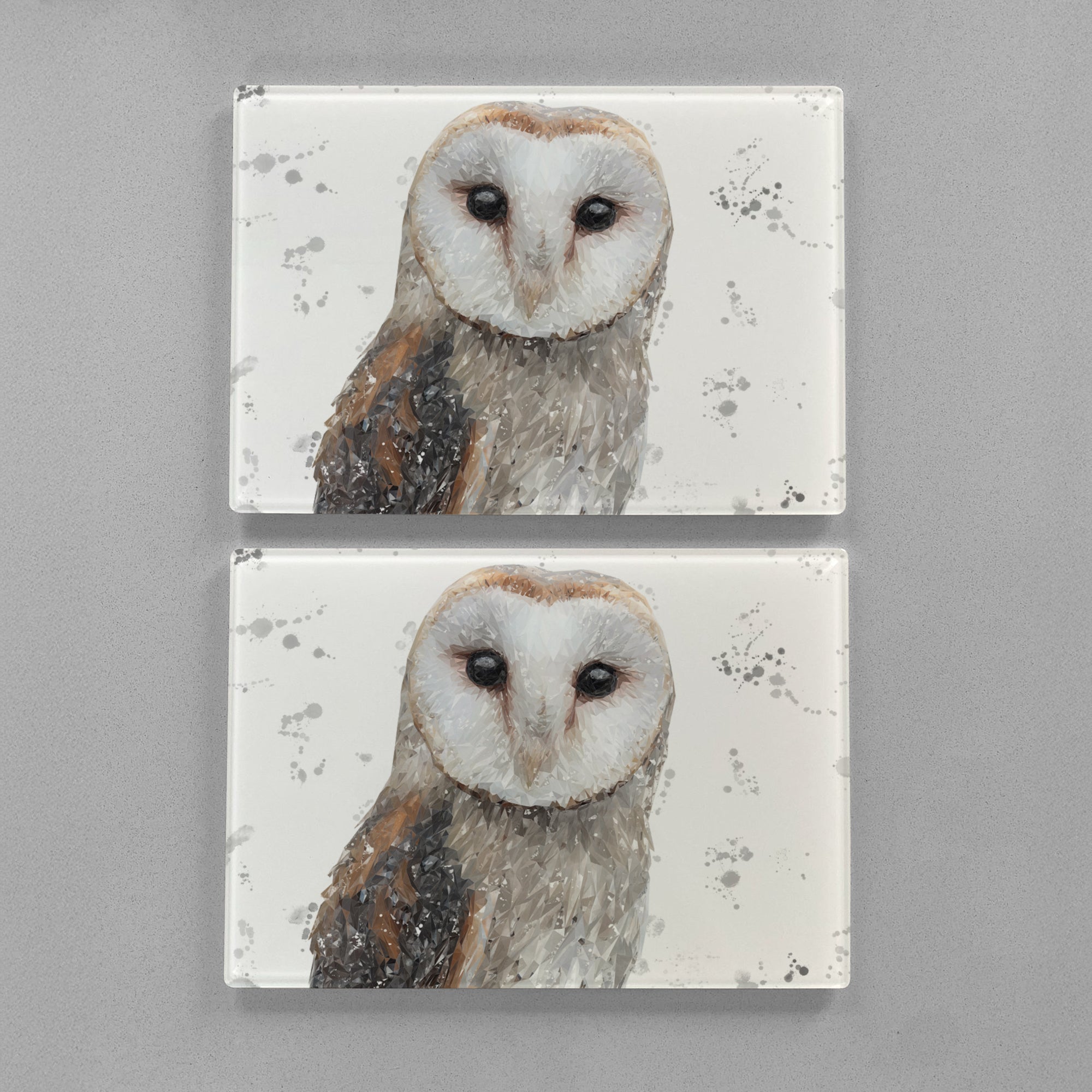 "Whisper" Grey Background Splashes Premium Glass Placemat