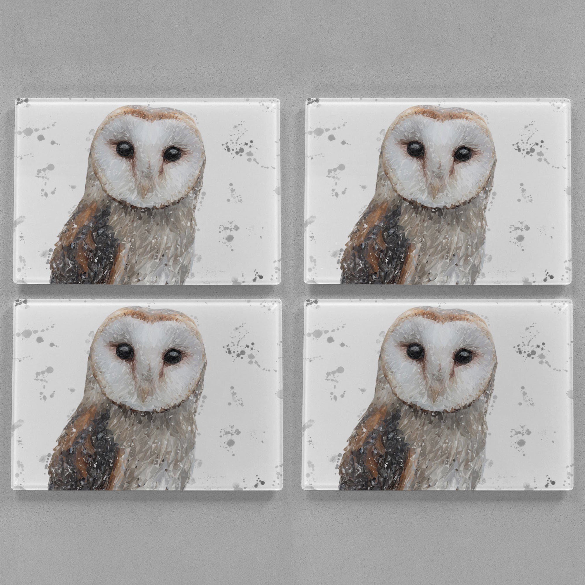 "Whisper" Grey Background Splashes Premium Glass Placemat