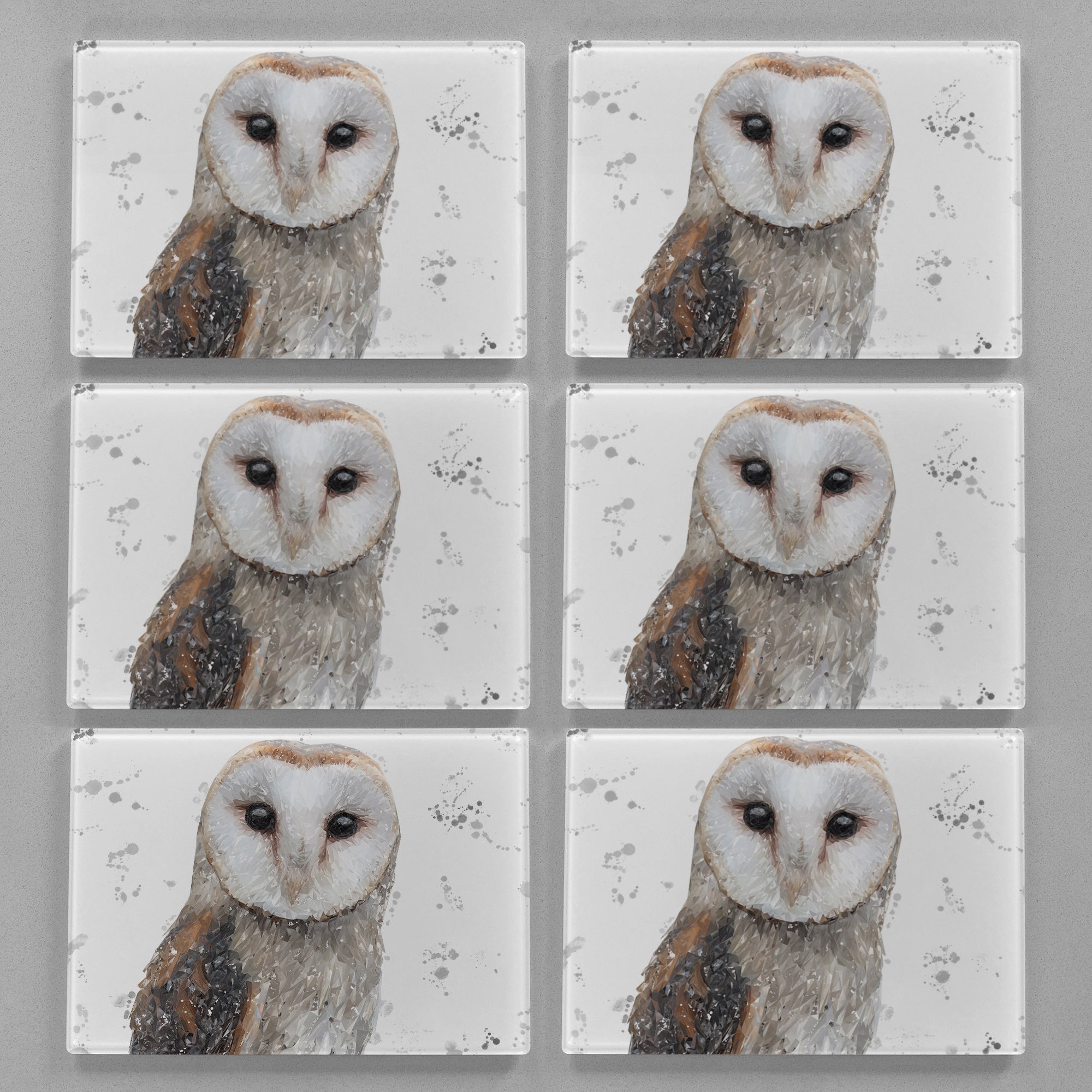 "Whisper" Grey Background Splashes Premium Glass Placemat