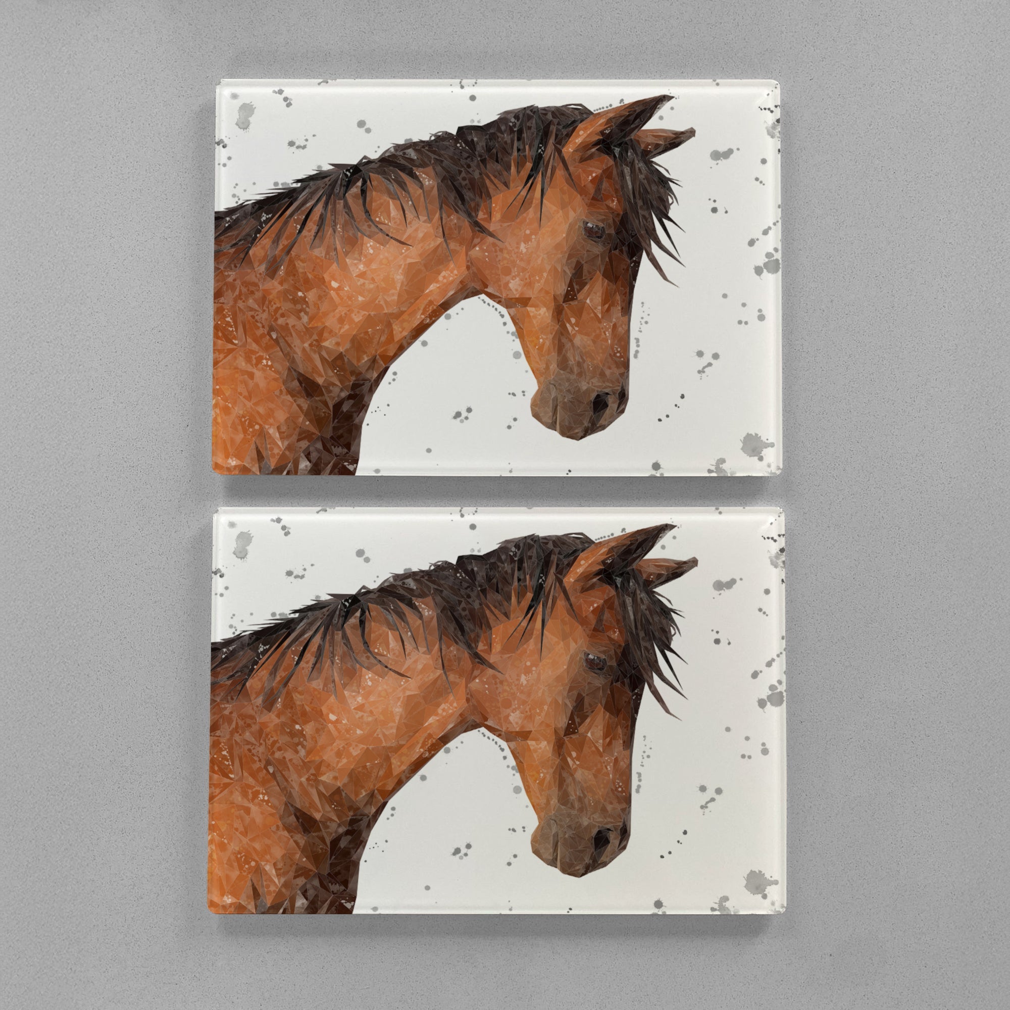 "Duke" Grey Background Splashes Premium Glass Placemat