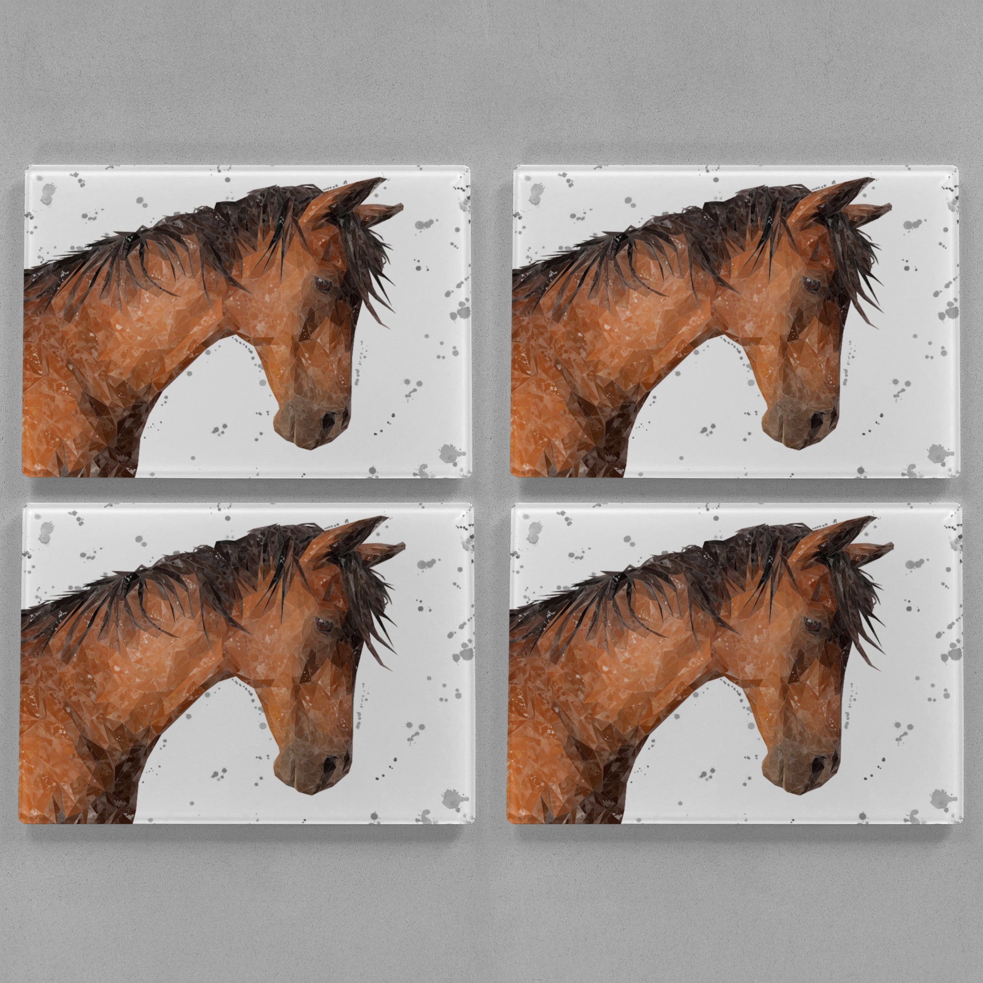 "Duke" Grey Background Splashes Premium Glass Placemat