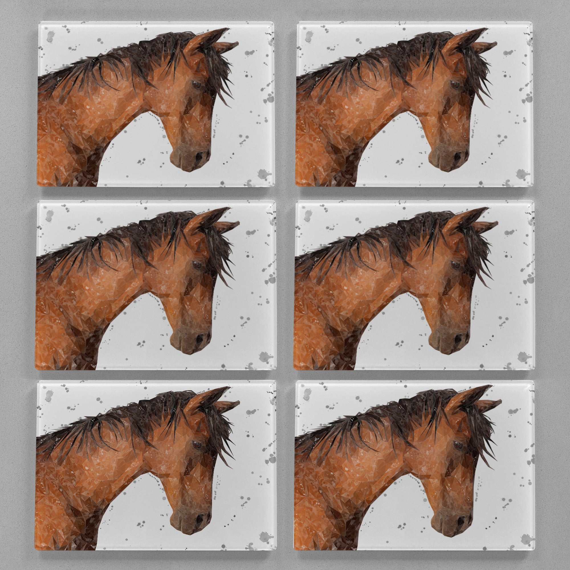 "Duke" Grey Background Splashes Premium Glass Placemat