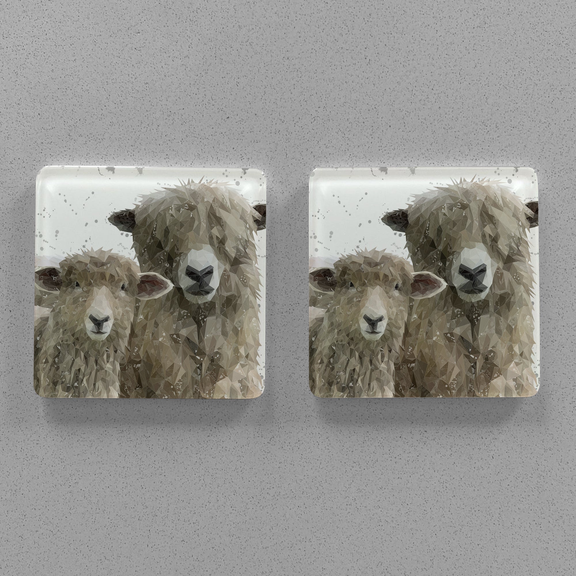 "Lily & Lottie" Background Splashes Premium Glass Coasters