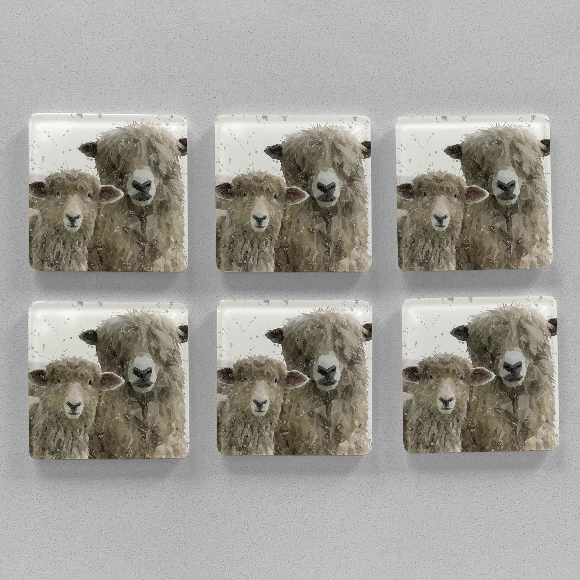 "Lily & Lottie" Background Splashes Premium Glass Coasters