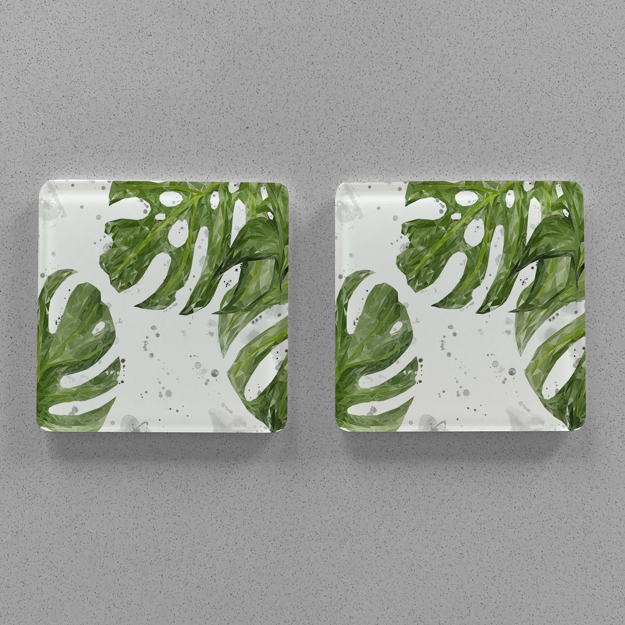 "Tranquility" Background Splashes Premium Glass Coasters