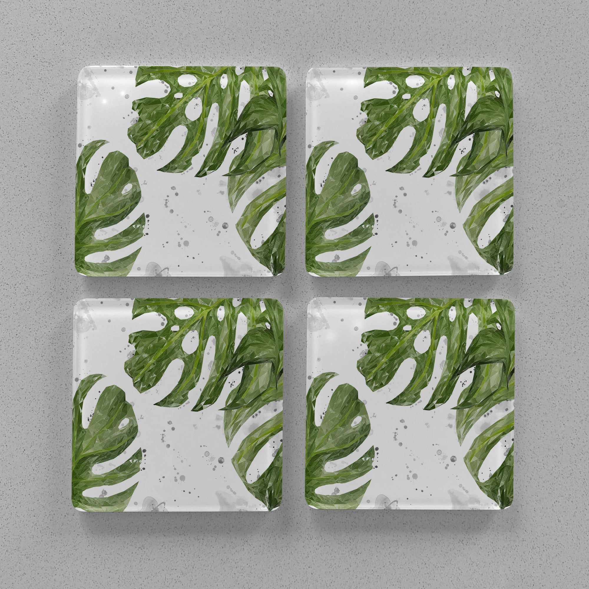 "Tranquility" Background Splashes Premium Glass Coasters