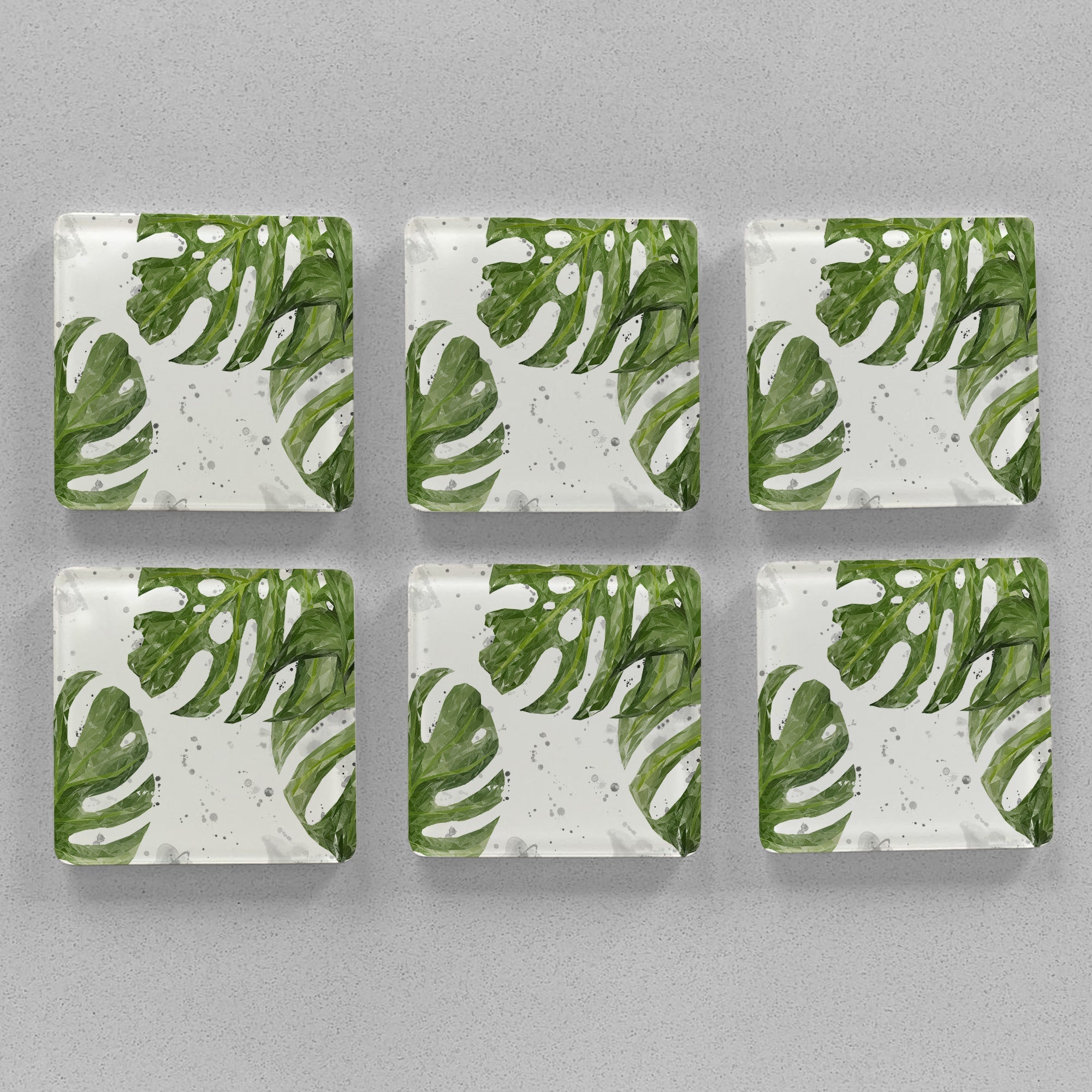 "Tranquility" Background Splashes Premium Glass Coasters