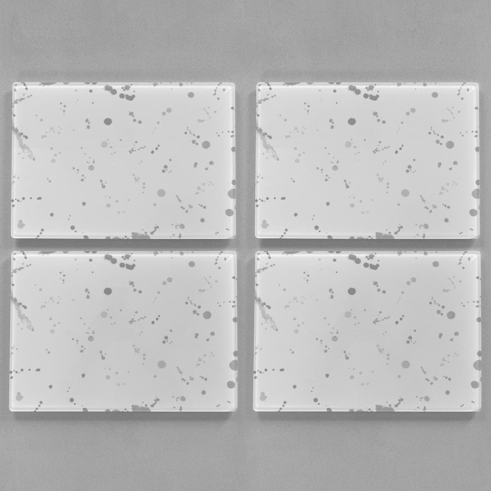 "Millie" Grey Background Splashes Accent Premium Glass Placemat