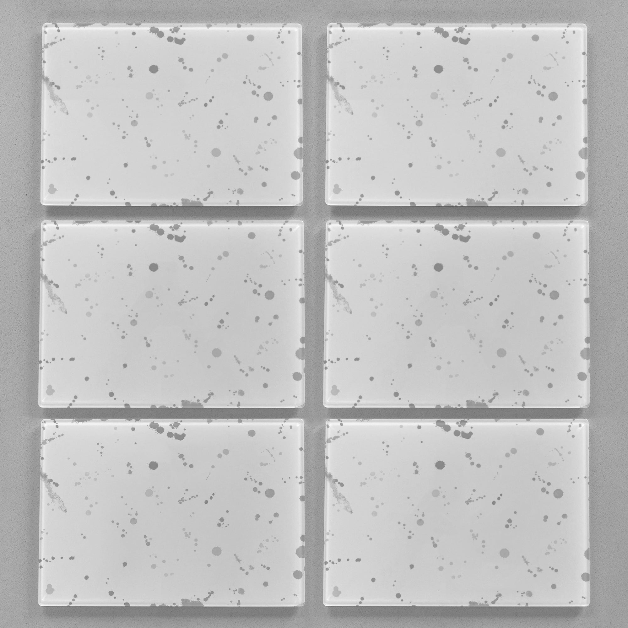 "Millie" Grey Background Splashes Accent Premium Glass Placemat