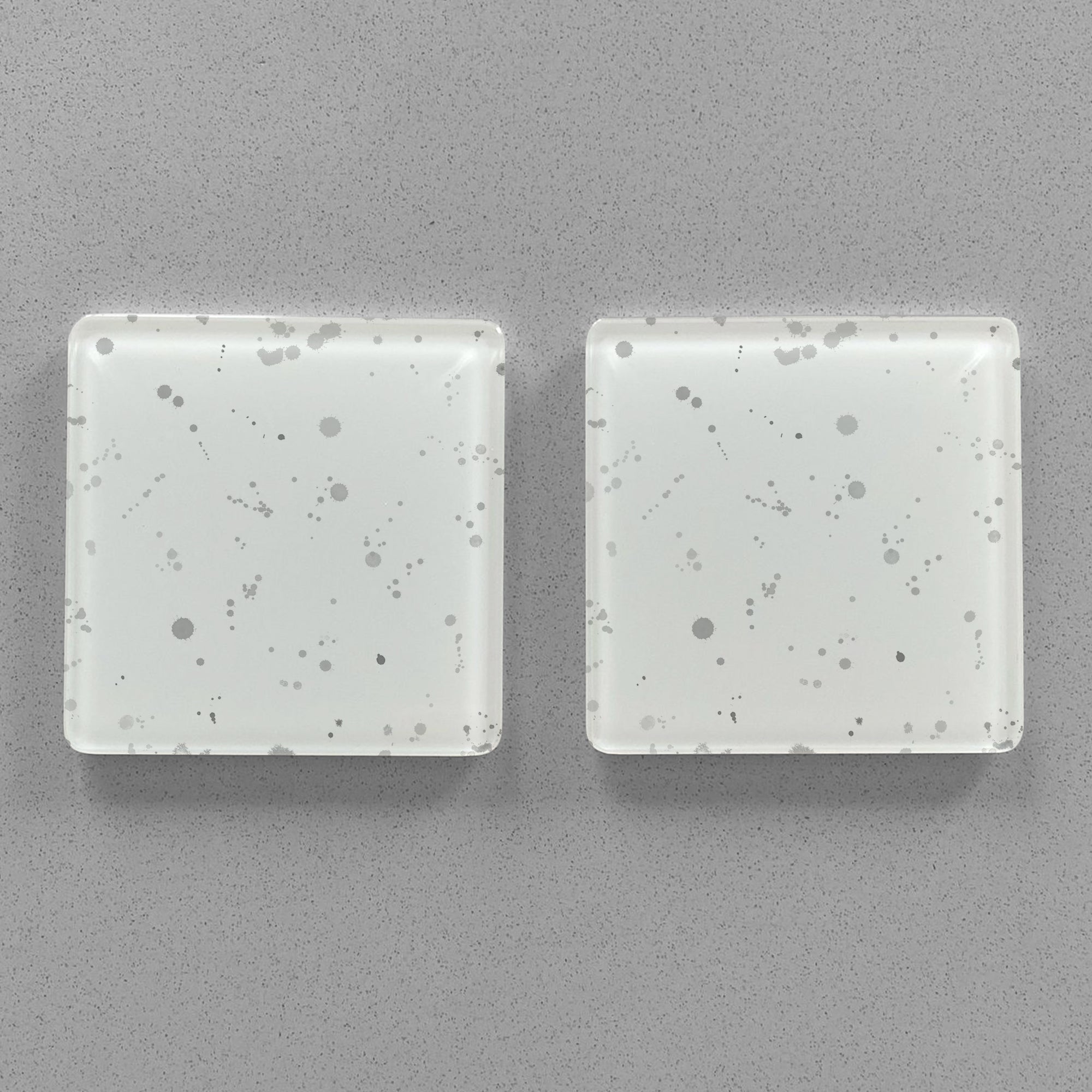 "Mac" Grey Background Splashes Accent Premium Glass Coasters