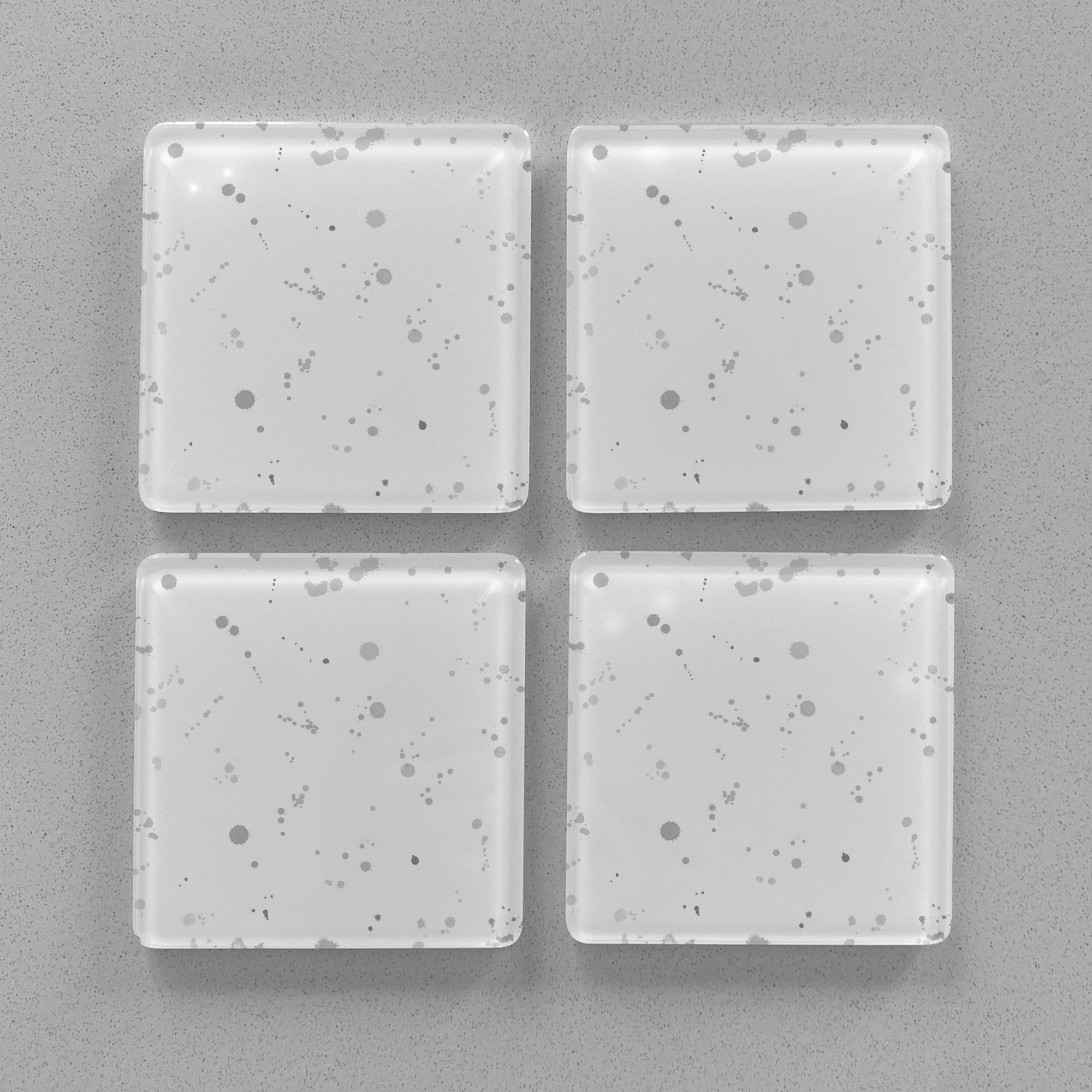 "Mac" Grey Background Splashes Accent Premium Glass Coasters