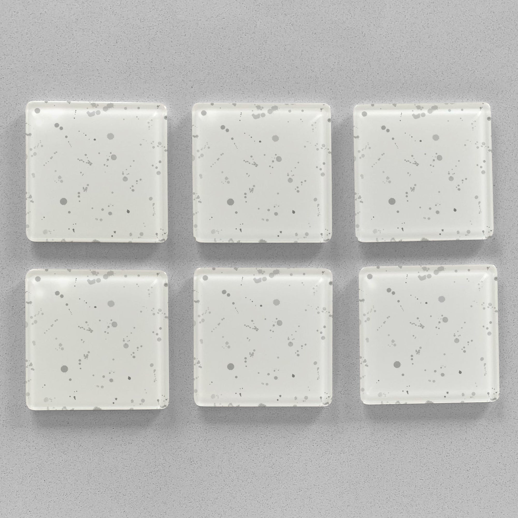 "Mac" Grey Background Splashes Accent Premium Glass Coasters