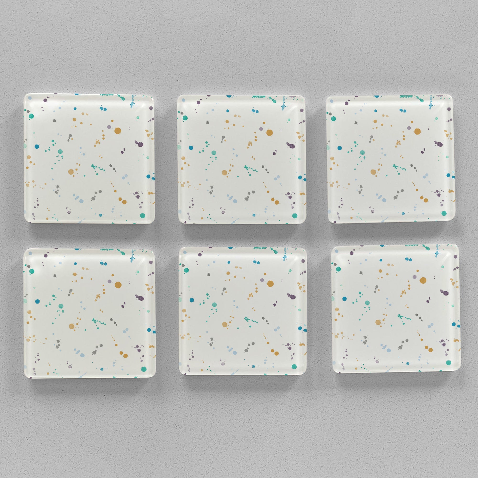 "Marty" Accent Premium Glass Coasters